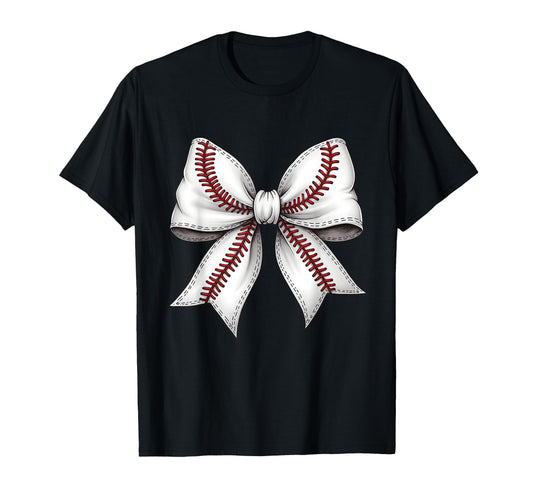 Baseball Coquette Bow Baseball Bow Mom T-Shirt - Custom Art Print Unisex - T-Shirt, Sweatshirt, Hoodie