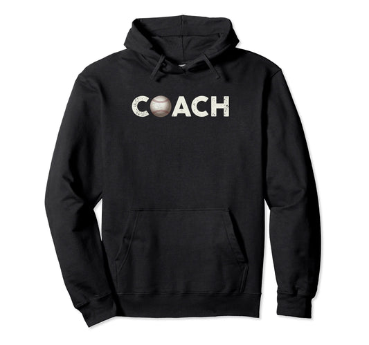 Baseball Coach Trainer Distressed Hoodie - Streetwear Style Unisex - T-Shirt, Sweatshirt, Hoodie