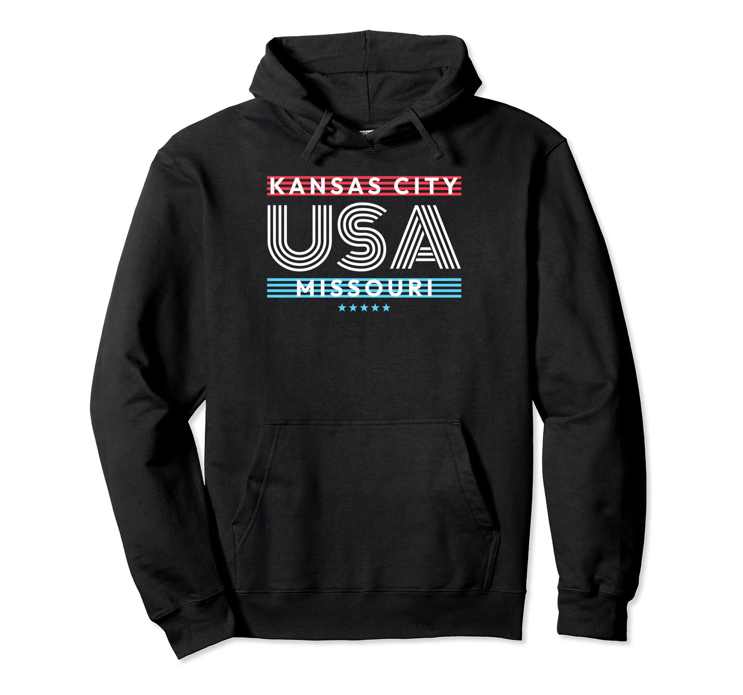 Kansas City Usa Stripes Hoodie - Custom Art Print for Adults - T-Shirt, Sweatshirt, Hoodie