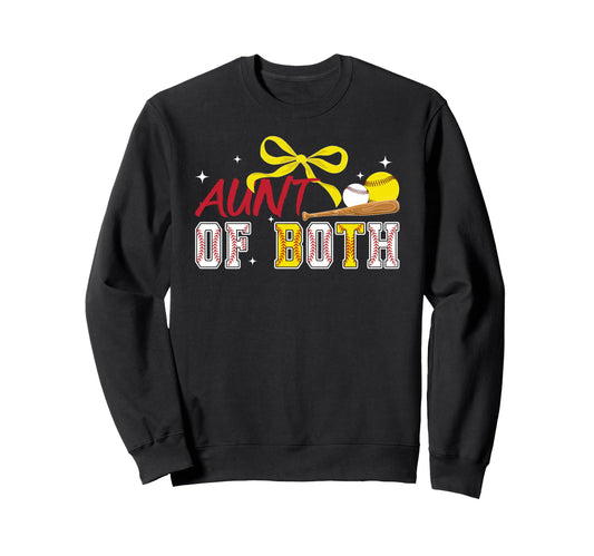 Aunt Both Coquette Baseball Softball Sweatshirt - Trendy Graphic Unisex - T-Shirt, Sweatshirt, Hoodie
