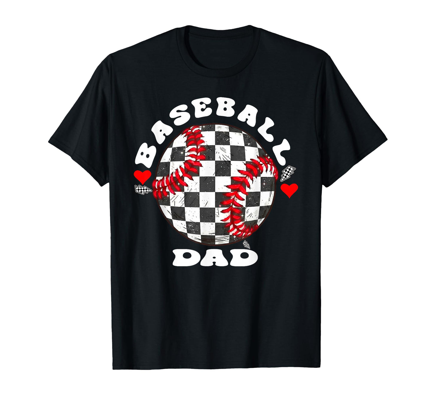Baseball Papa Checkered Ball Father T-Shirt - Graphic Print for Adults - T-Shirt, Sweatshirt, Hoodie