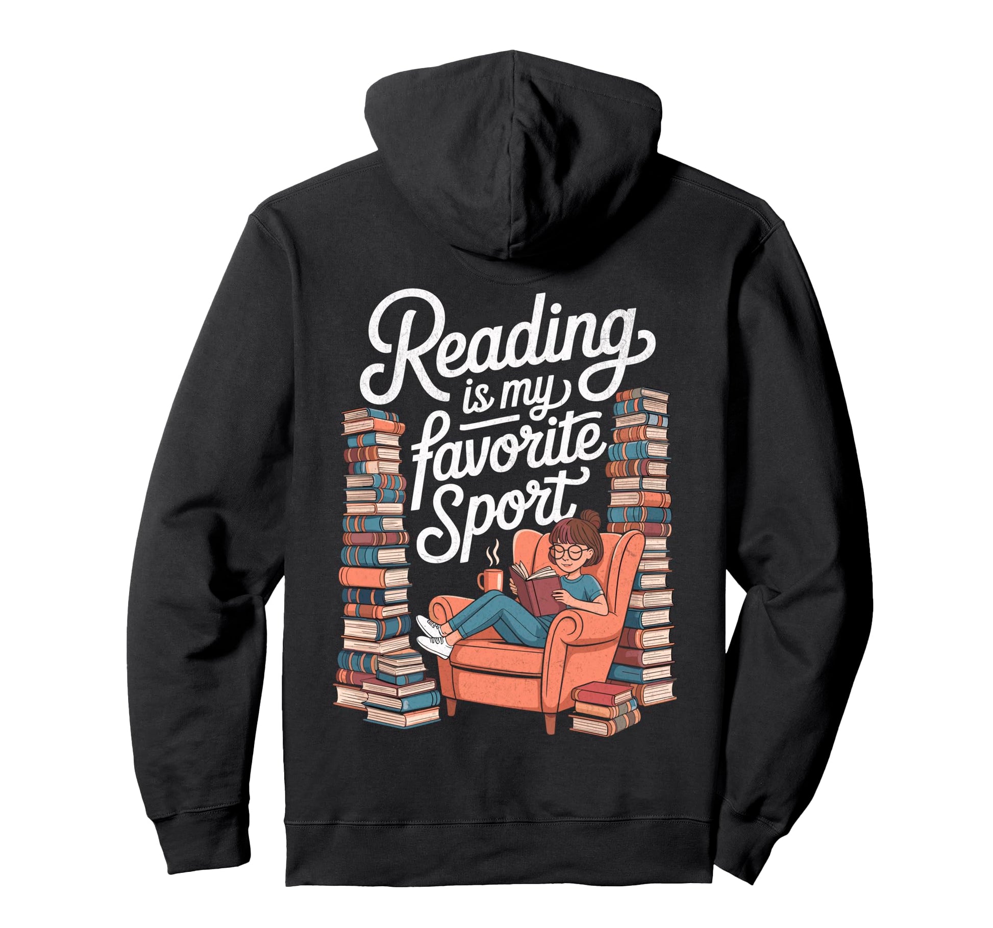 Reading Is My Favorite Sport Book Lover Hoodie - Aesthetic Graphic Unisex - T-Shirt, Sweatshirt, Hoodie