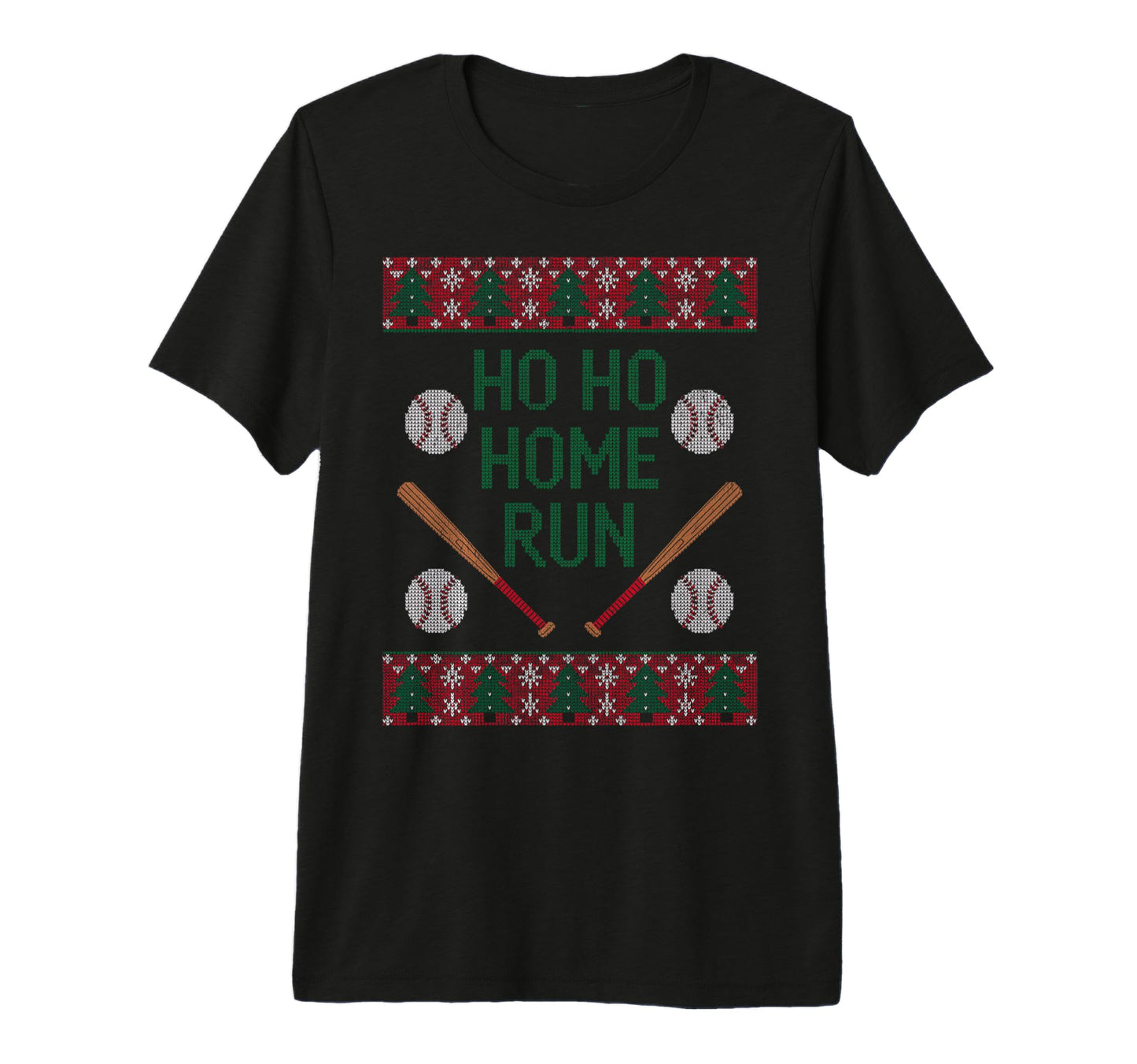 Ho Ho Home Run Funny Baseball Lover Ugly T-Shirt - Novelty Apparel Unisex - T-Shirt, Sweatshirt, Hoodie