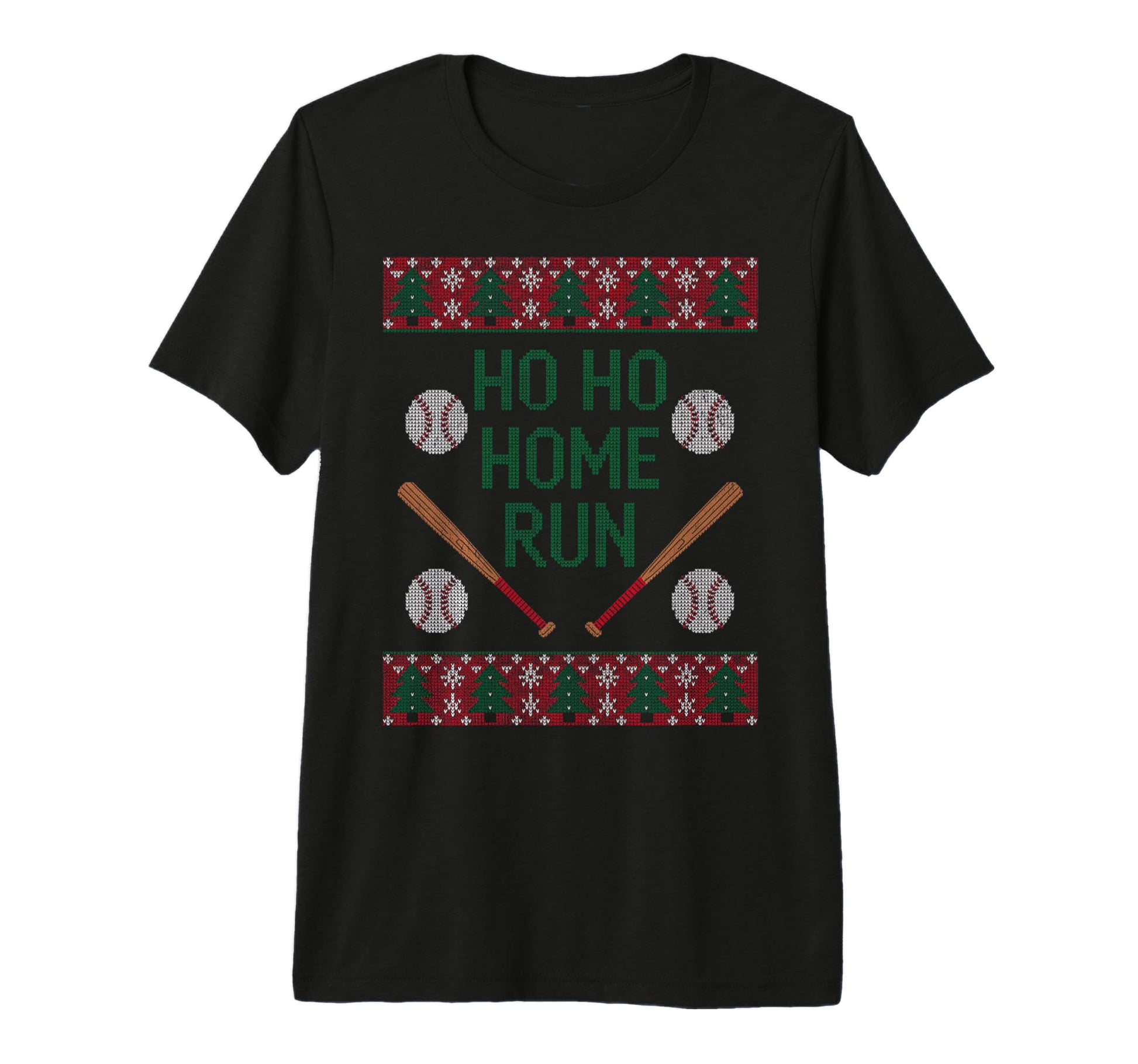 Ho Ho Home Run Funny Baseball Lover Ugly T-Shirt - Novelty Apparel Unisex - T-Shirt, Sweatshirt, Hoodie