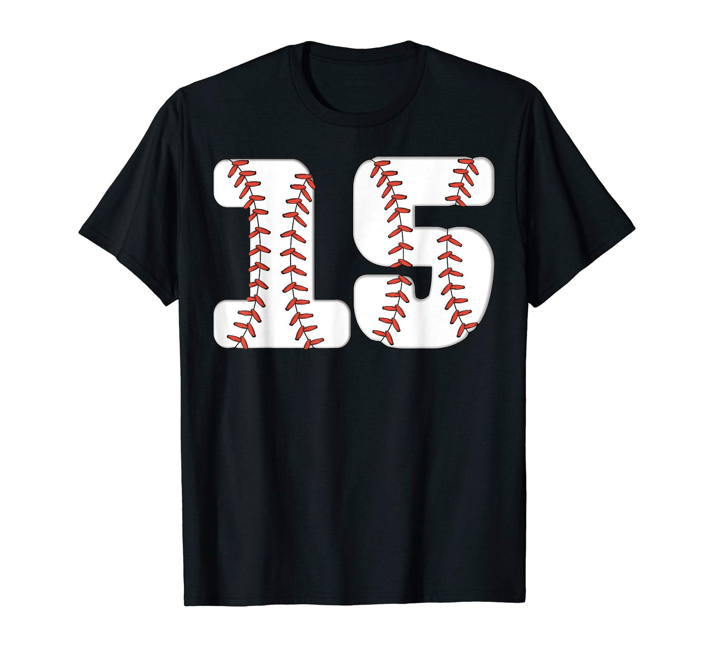 Baseball Number 15 Baseball Birthday 15 T-Shirt - Custom Art Print Unisex - T-Shirt, Sweatshirt, Hoodie