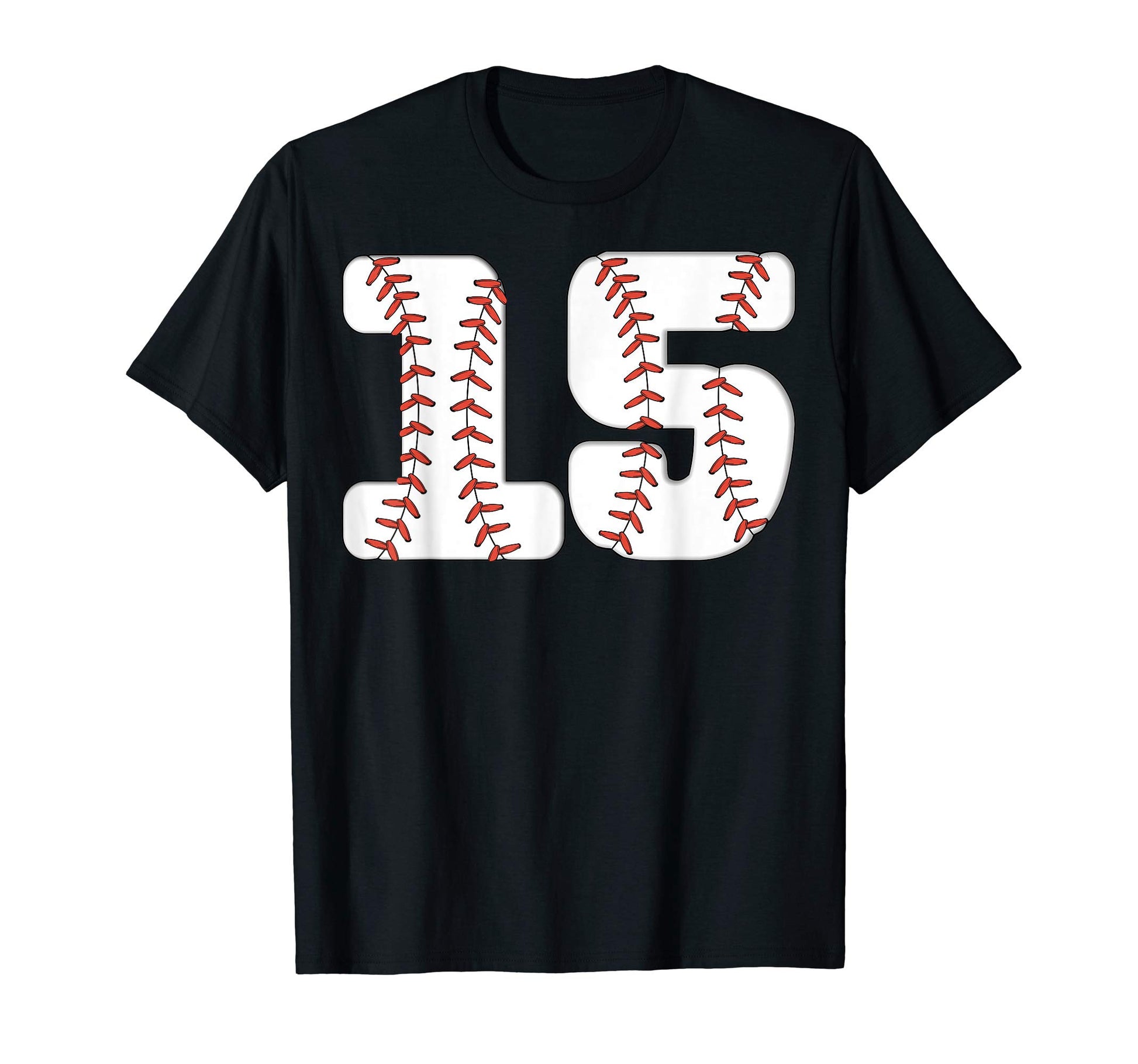 Baseball Number 15 Baseball Birthday 15 T-Shirt - Custom Art Print Unisex - T-Shirt, Sweatshirt, Hoodie