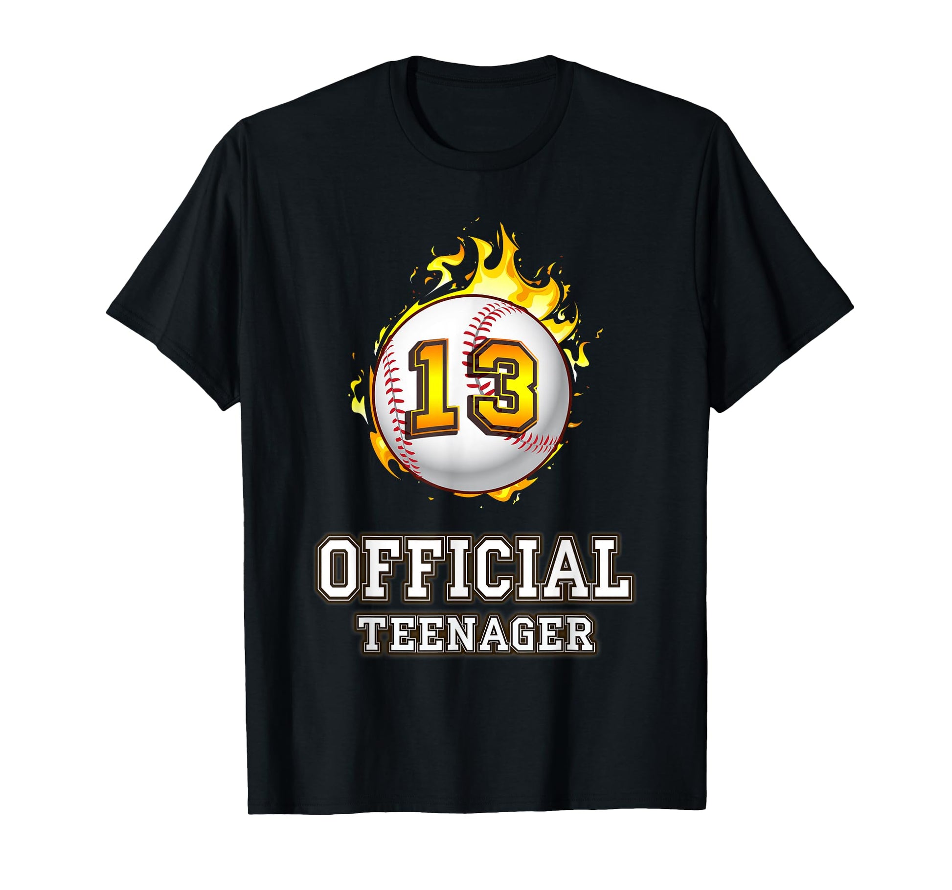 Teenager Baseball 13Th Birthday Gift T-Shirt - Graphic Print for Adults - T-Shirt, Sweatshirt, Hoodie