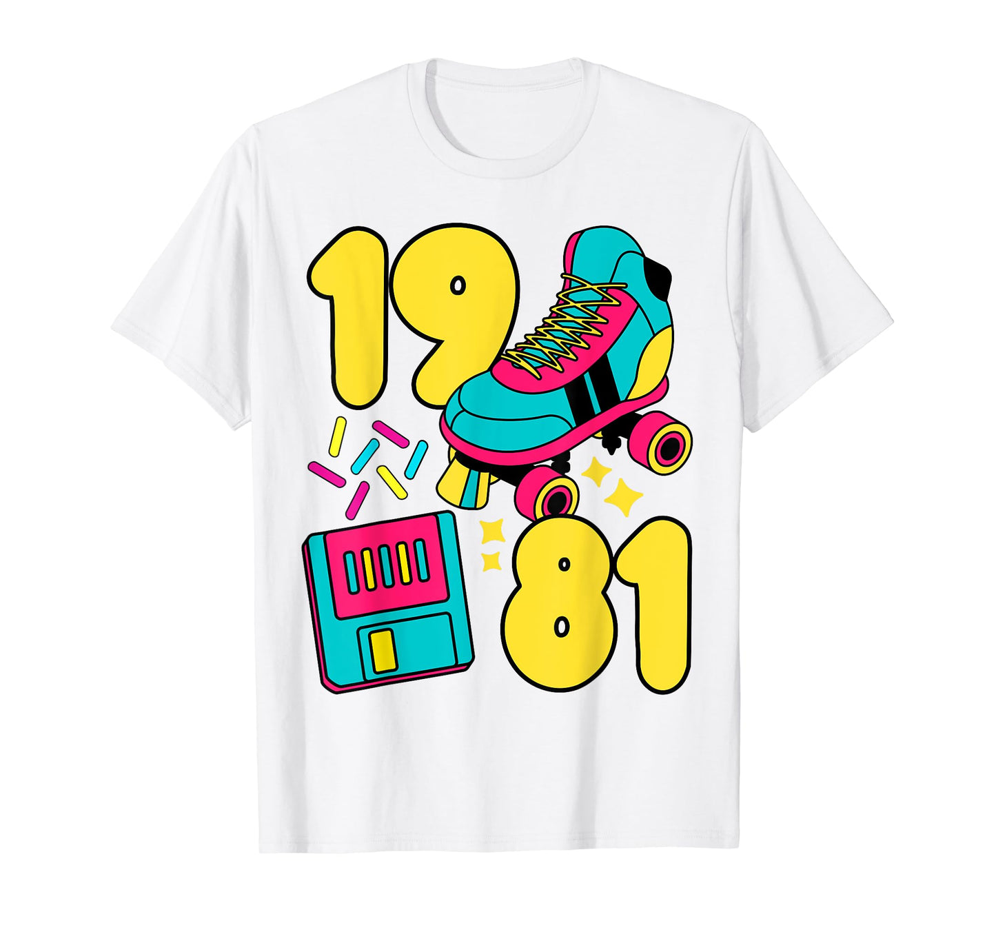 1981 Slow Tec 80S Candy Roller Rink T-Shirt - Trendy Graphic for Adults - T-Shirt, Sweatshirt, Hoodie
