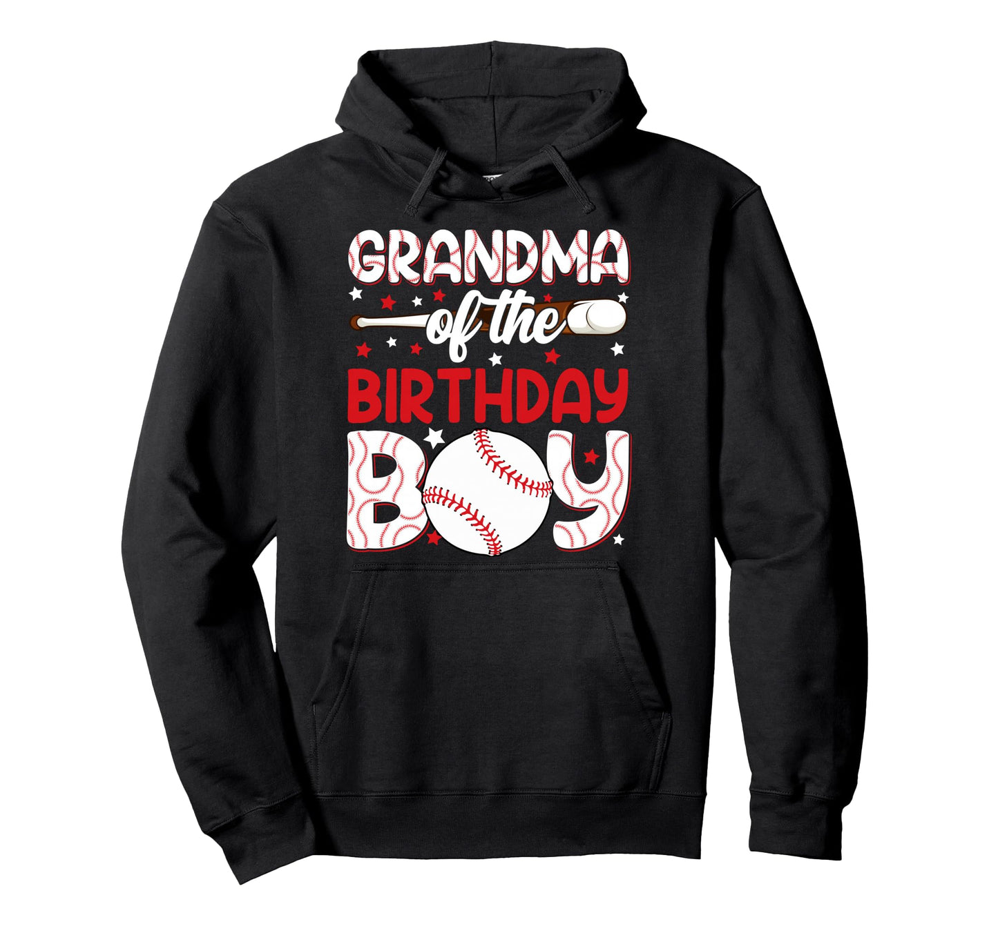 Grandma Birthday Baseball Party Family Hoodie - Custom Art Print Men Women - T-Shirt, Sweatshirt, Hoodie