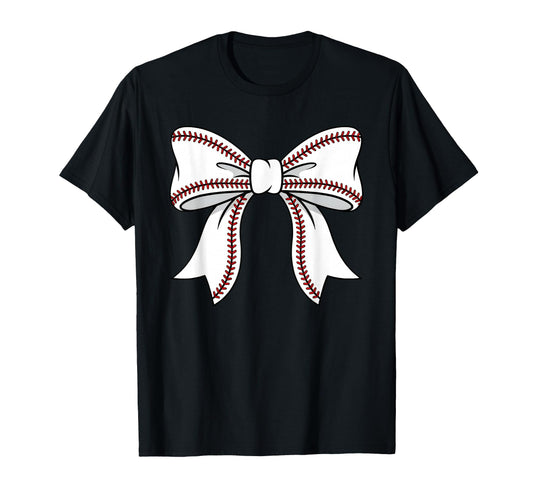 Baseball Bow Mothers Day Baseball Mom T-Shirt - Custom Art Print Men Women - T-Shirt, Sweatshirt, Hoodie