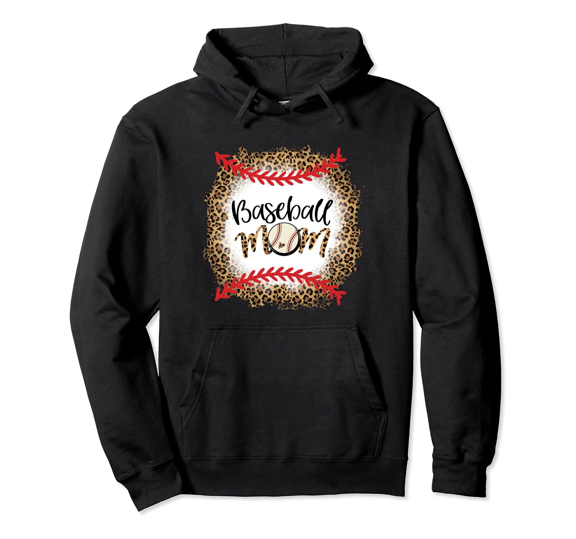 Leopard Baseball Mom Hoodie - Casual Everyday Wear for Adults - T-Shirt, Sweatshirt, Hoodie