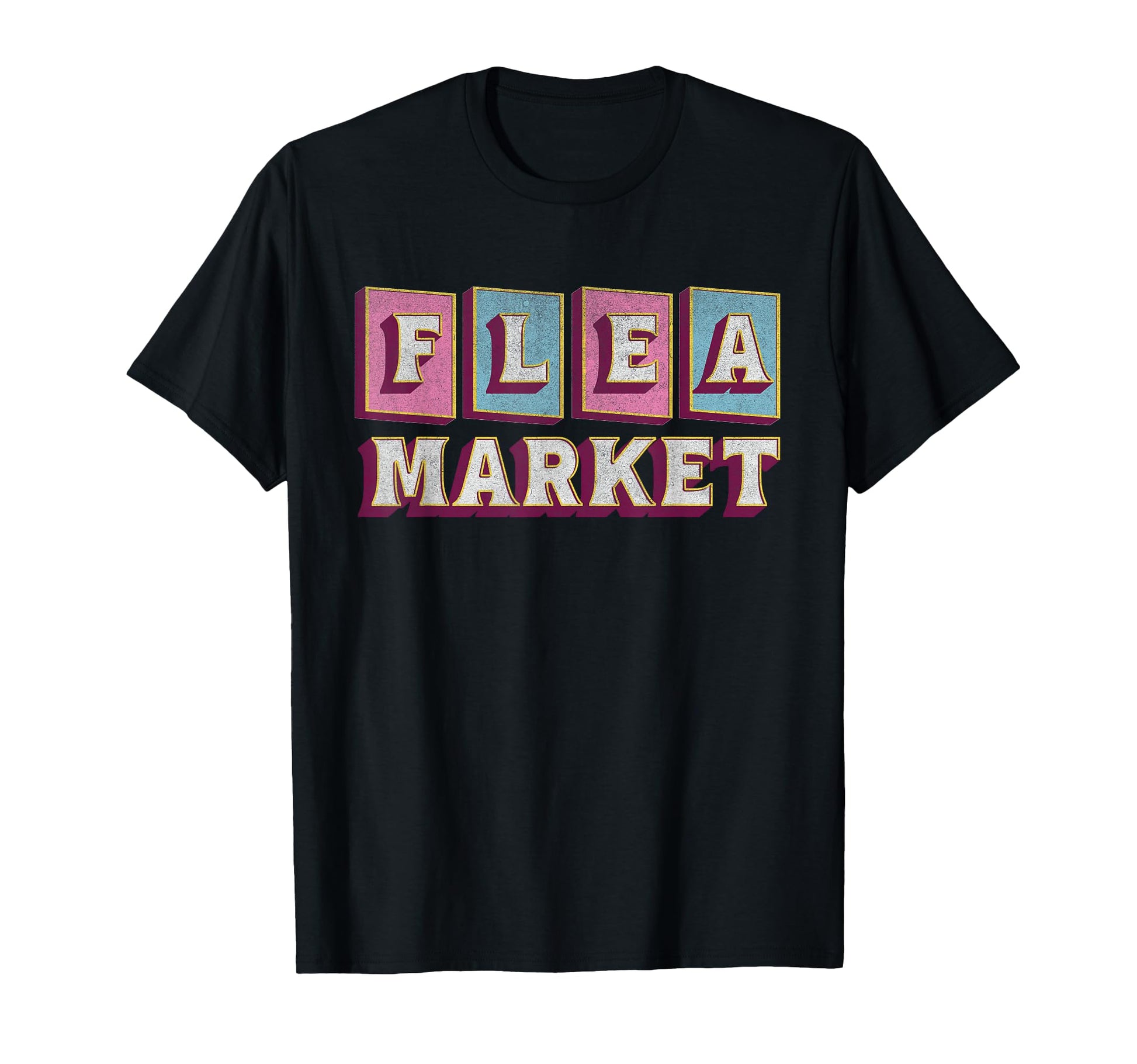 Flea Market Midcentury Typography T-Shirt - Streetwear Style for Adults - T-Shirt, Sweatshirt, Hoodie