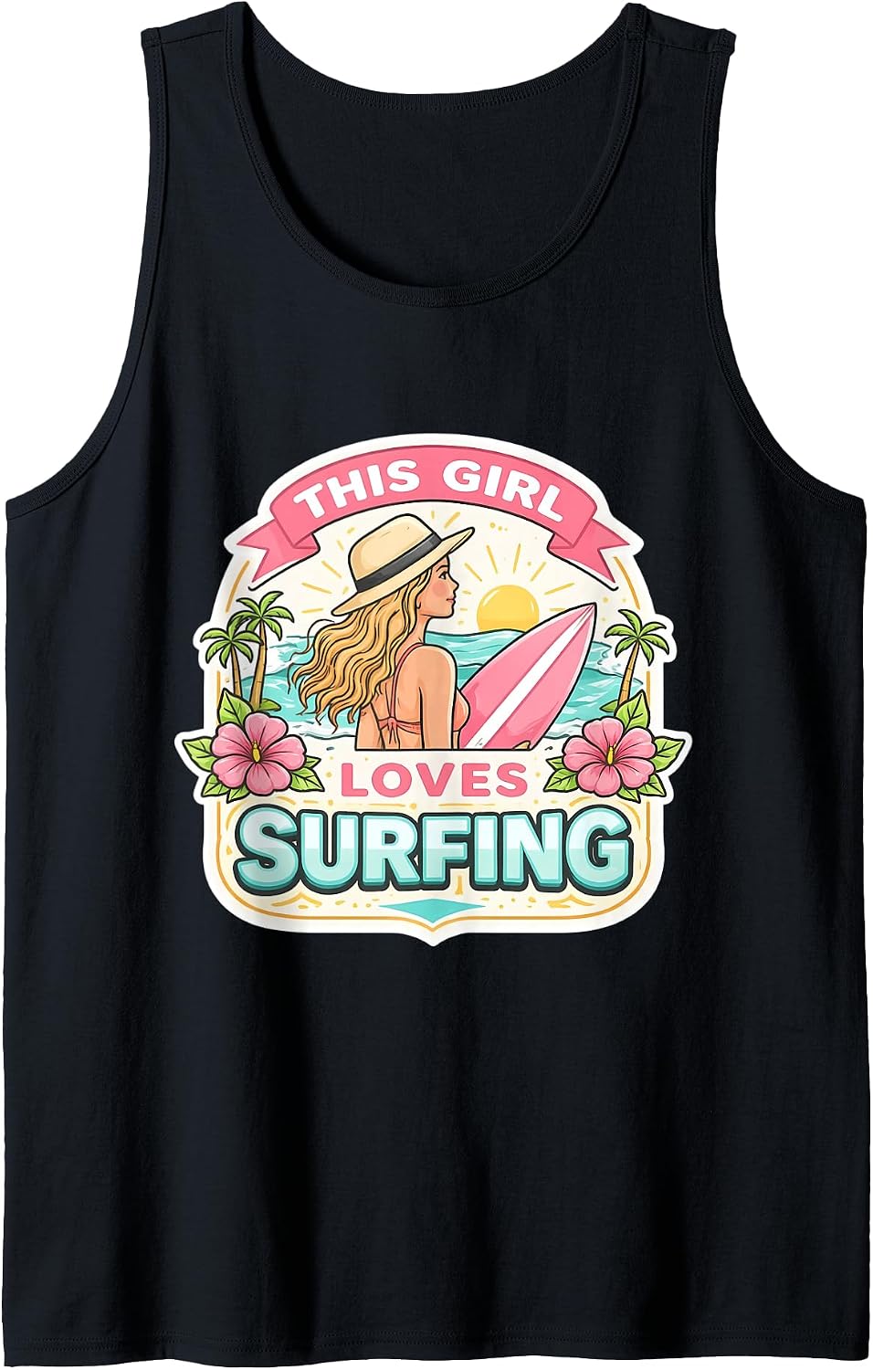 This Girl Loves Surfing Woman Surfer Merch - Adult & Kids T-Shirts, Sweatshirts & Hoodies apparel design preview 1
