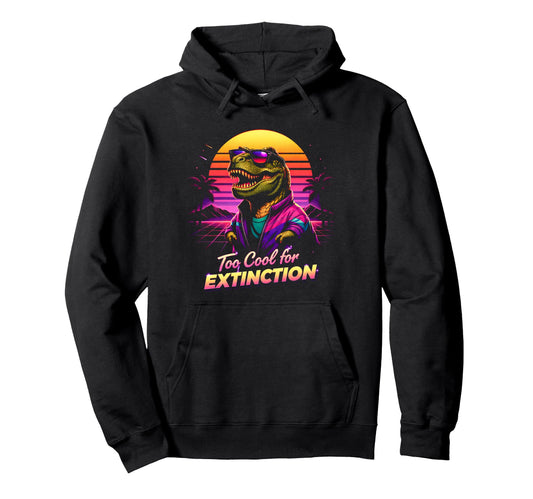 80S Synthwave T Rex Funny Tyrannosaurus Hoodie - Aesthetic Graphic Unisex - T-Shirt, Sweatshirt, Hoodie