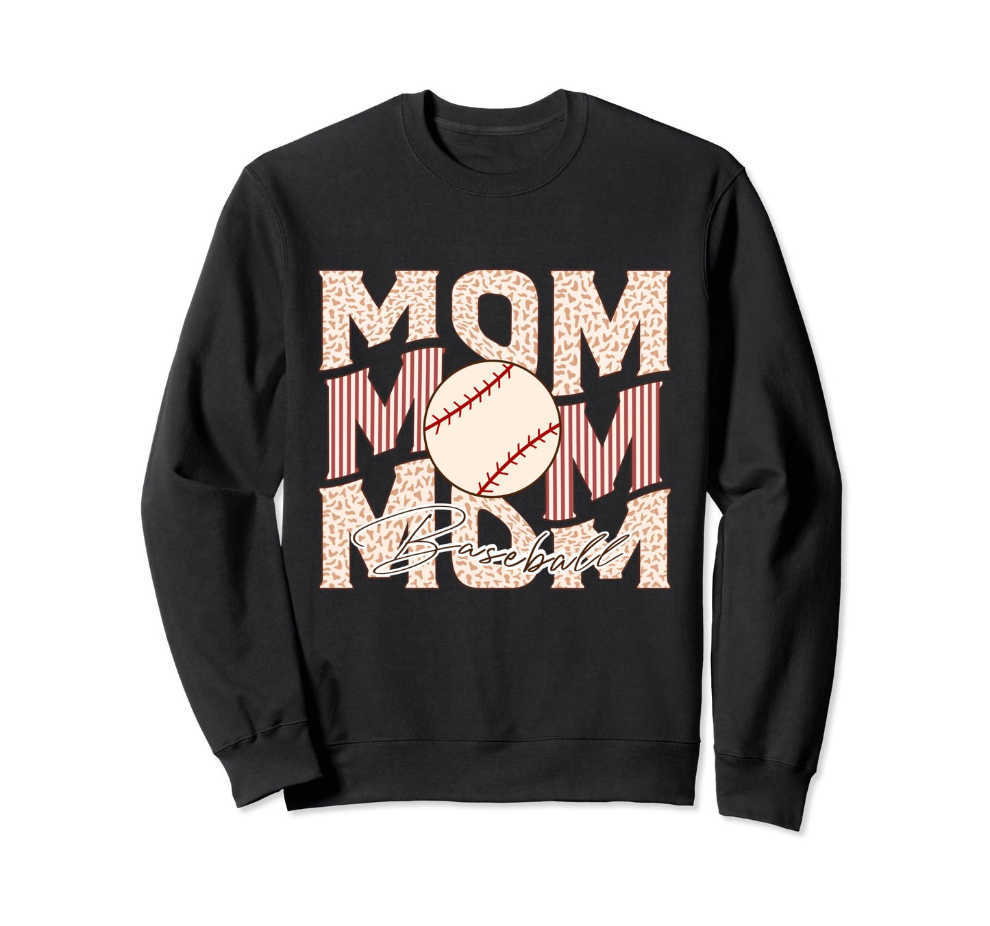 Womens Baseball Mama Distressed Sweatshirt - Fun Novelty Design Men Women - T-Shirt, Sweatshirt, Hoodie
