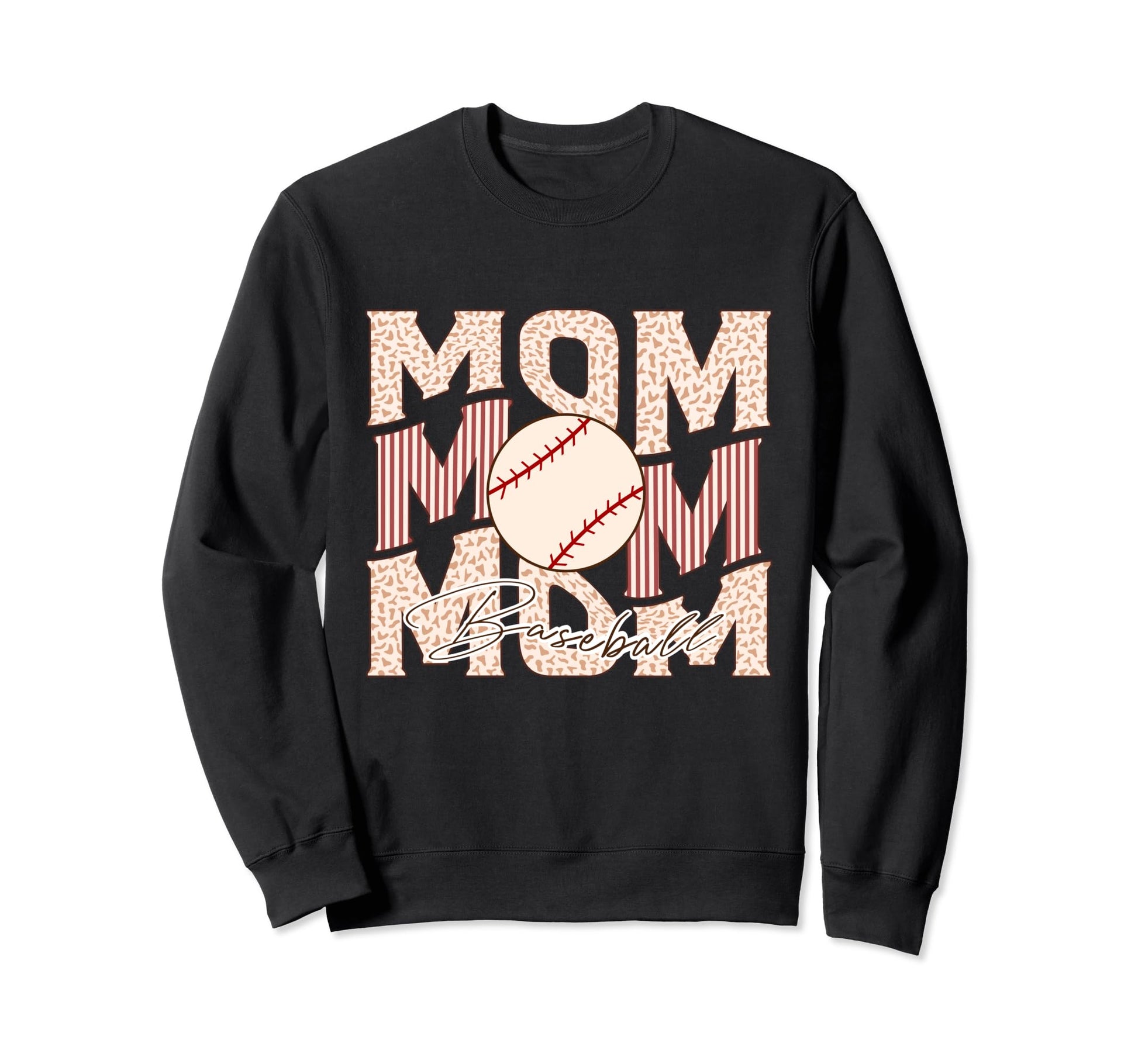 Womens Baseball Mama Distressed Sweatshirt - Fun Novelty Design Men Women - T-Shirt, Sweatshirt, Hoodie