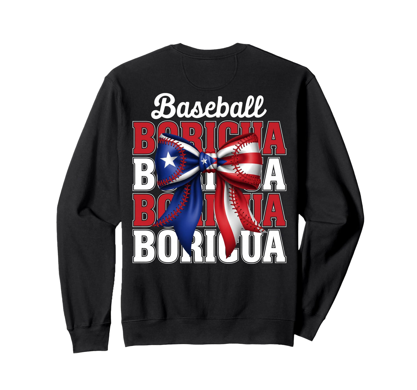 Boricua Baseball Coquette Bow Sweatshirt - Casual Everyday Wear Unisex - T-Shirt, Sweatshirt, Hoodie