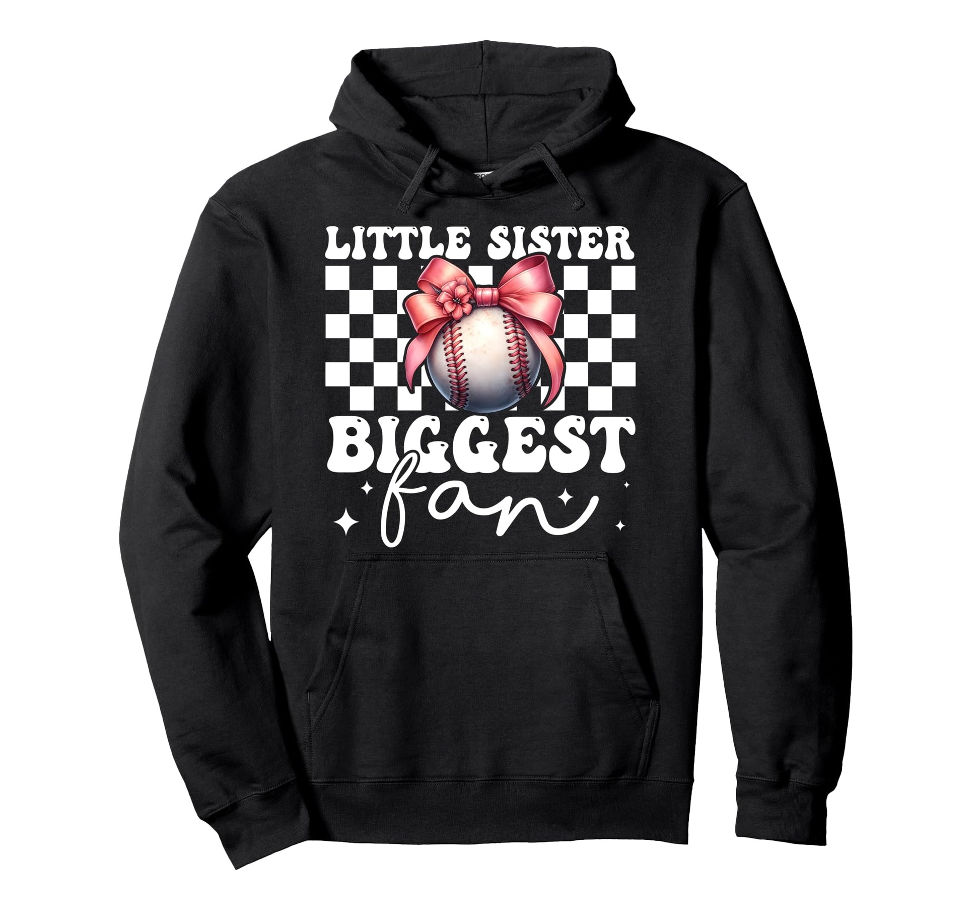 Baseball Sister Coquette Bow Little Hoodie - Minimalist Print Men Women - T-Shirt, Sweatshirt, Hoodie
