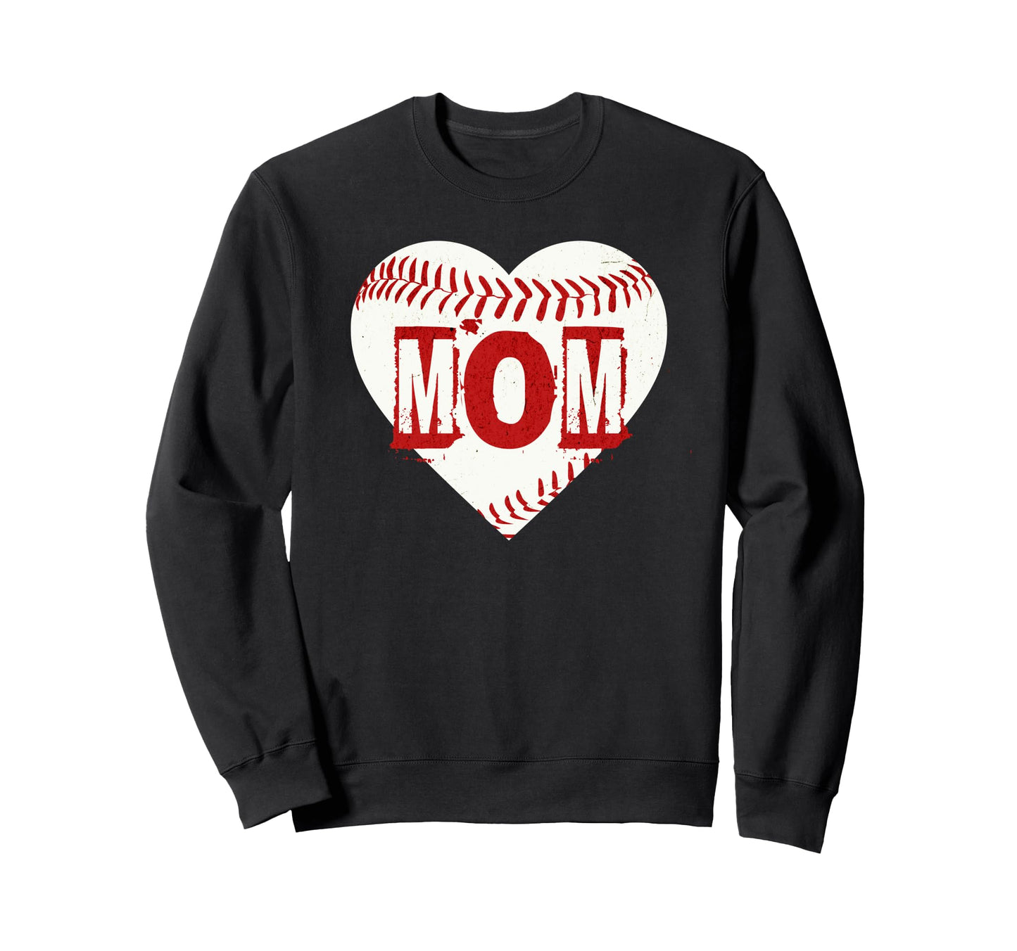 Mom Baseball Heart Mothers Day Sweatshirt - Casual Everyday Wear Men Women - T-Shirt, Sweatshirt, Hoodie