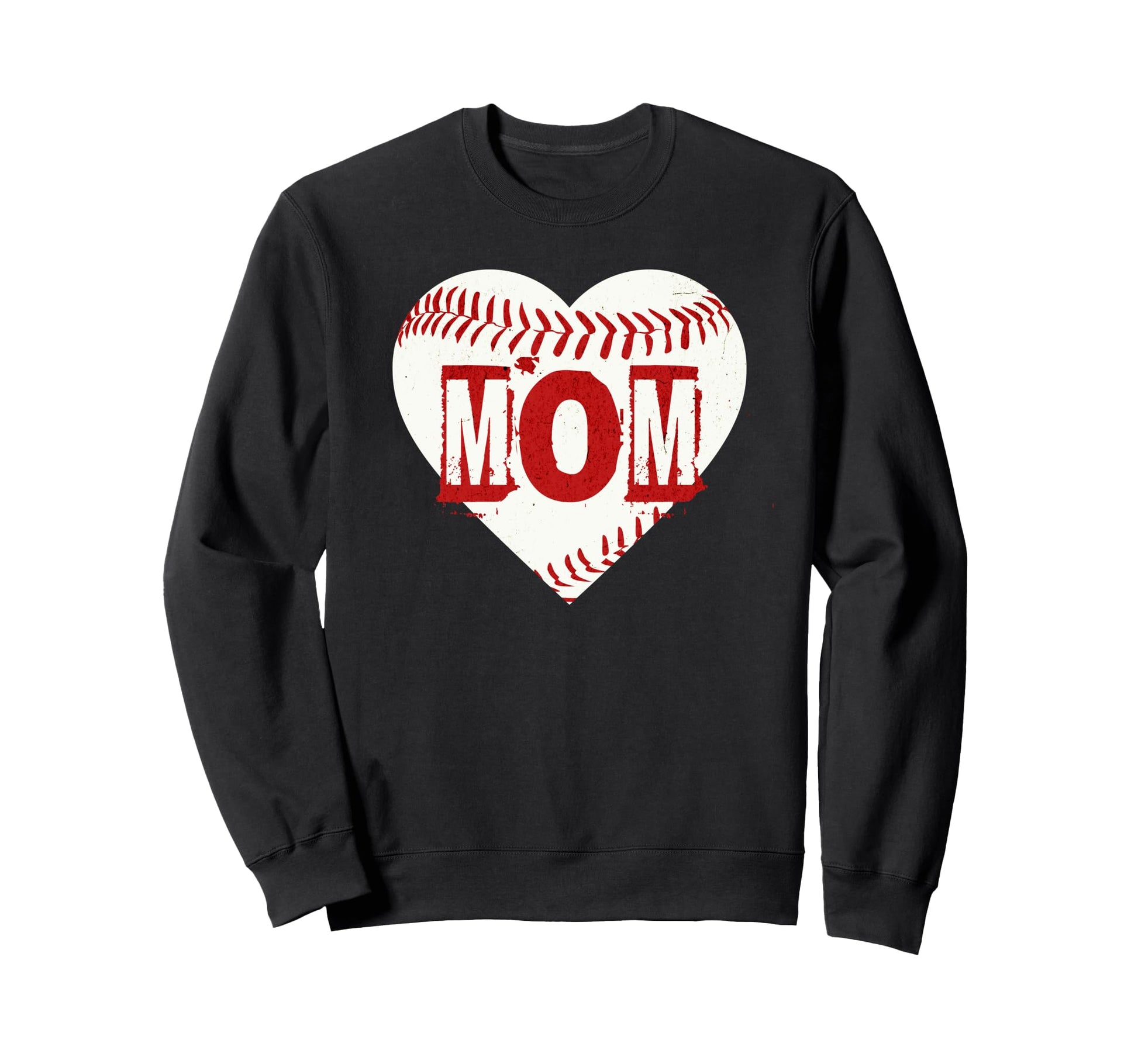Mom Baseball Heart Mothers Day Sweatshirt - Casual Everyday Wear Men Women - T-Shirt, Sweatshirt, Hoodie