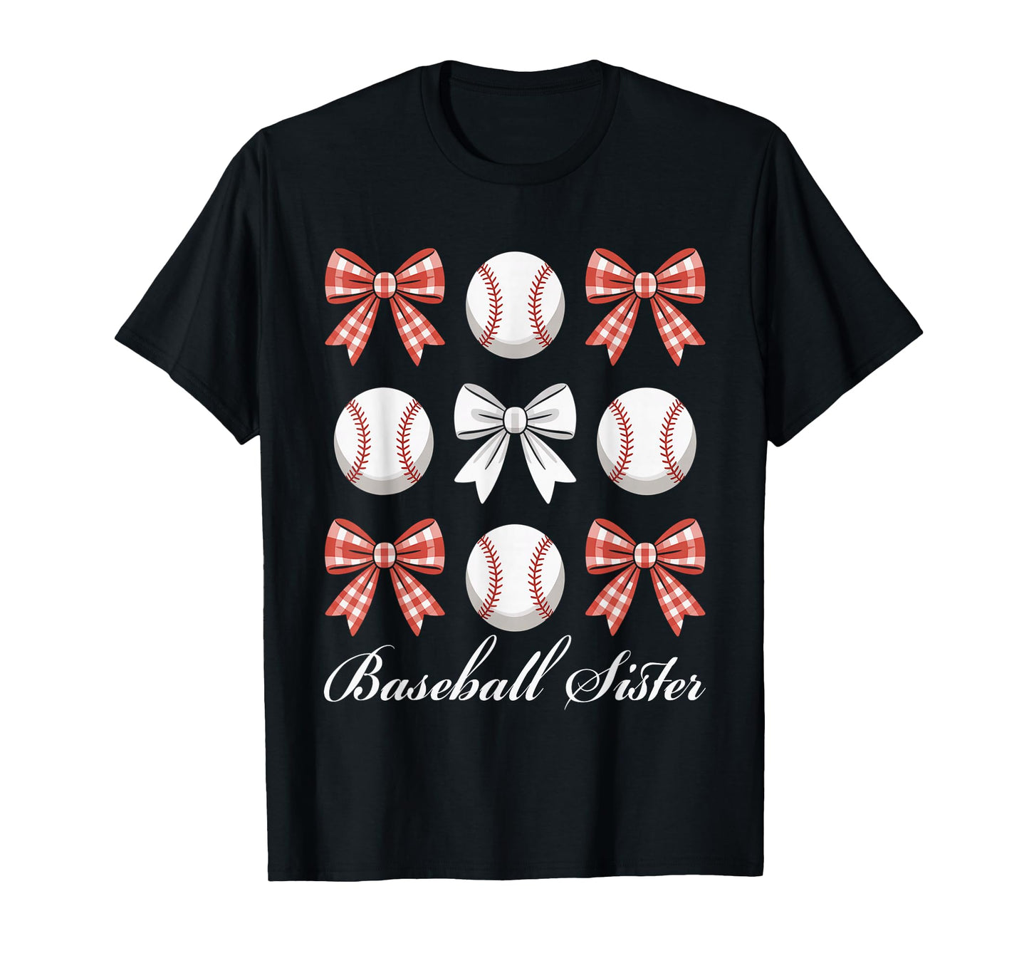 Baseball Sister Coquette Bow Biggest T-Shirt - Custom Art Print Men Women - T-Shirt, Sweatshirt, Hoodie