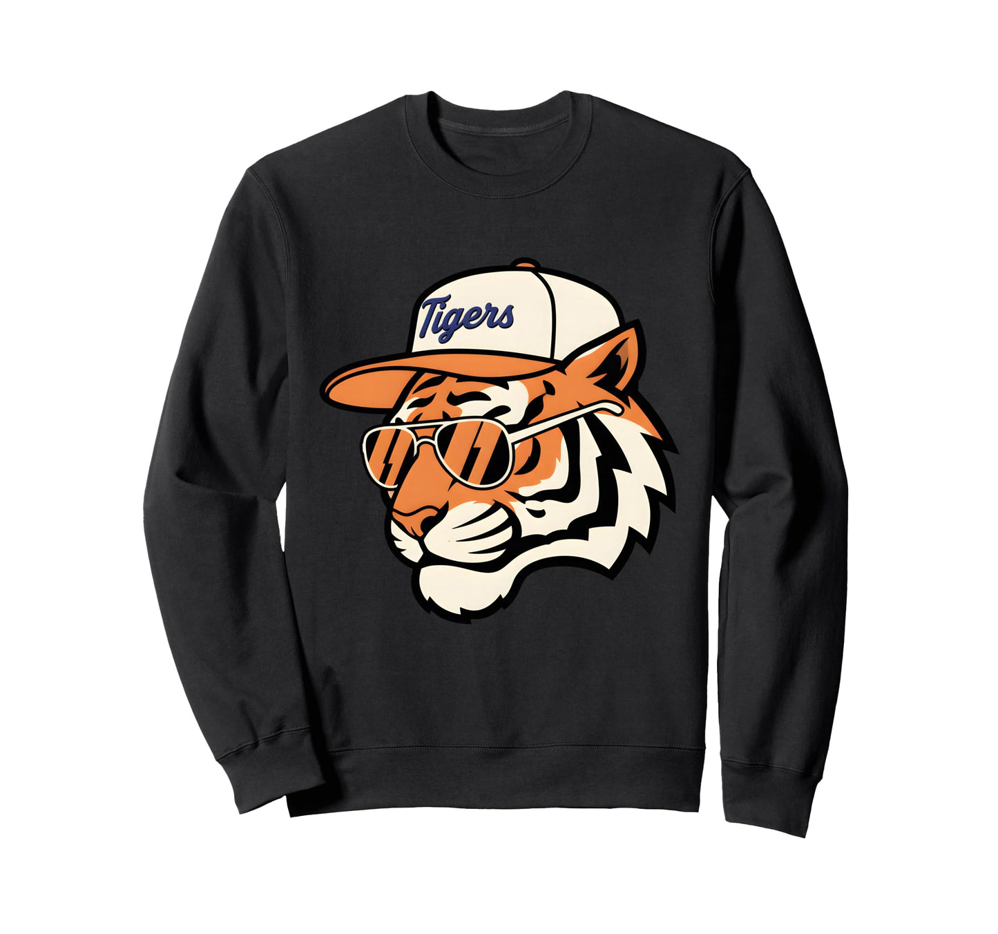Tiger Sunglasses Baseball Cap Mascot Sweatshirt - Trendy Graphic Unisex - T-Shirt, Sweatshirt, Hoodie