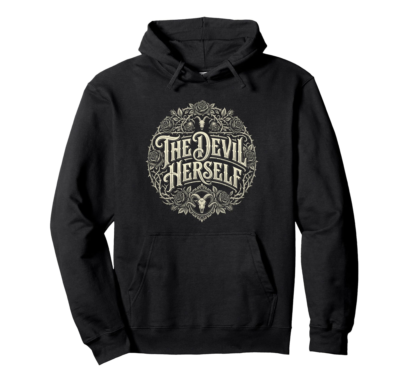 Devil Herself Occult Dark Feminine Hoodie - Trendy Graphic Men Women - T-Shirt, Sweatshirt, Hoodie