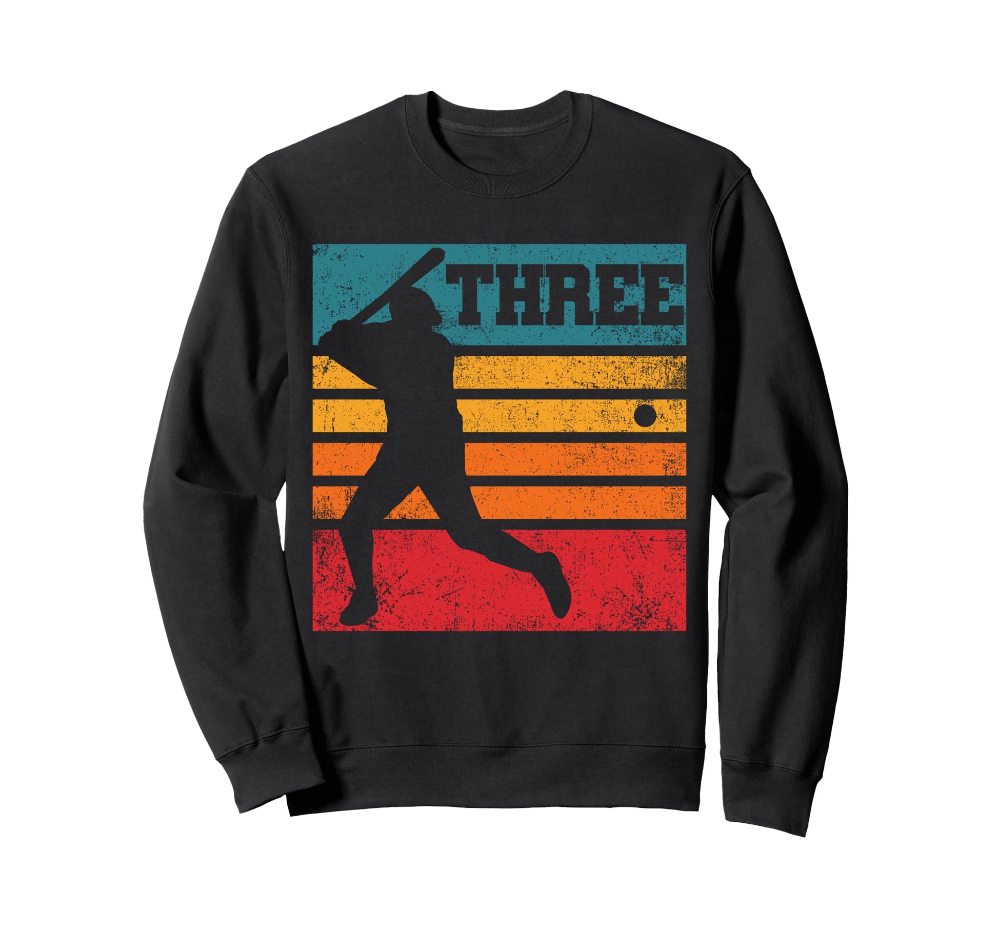 Three 3Rd Birthday Baseball Batter Sweatshirt - Custom Art Print Unisex - T-Shirt, Sweatshirt, Hoodie