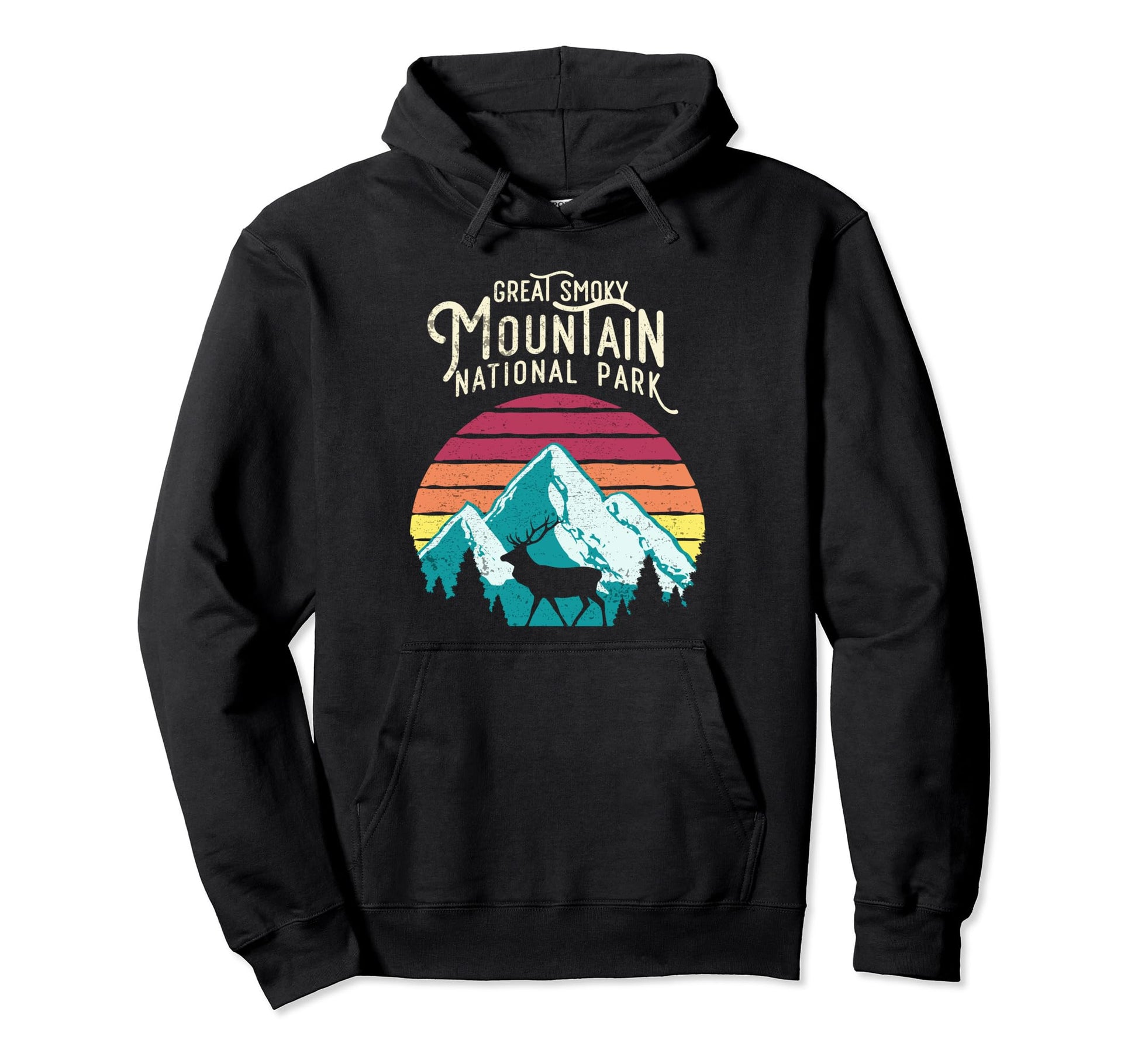 Great Smoky Mountains National Park Elk Deer Hoodie - Unique Graphic Unisex - T-Shirt, Sweatshirt, Hoodie
