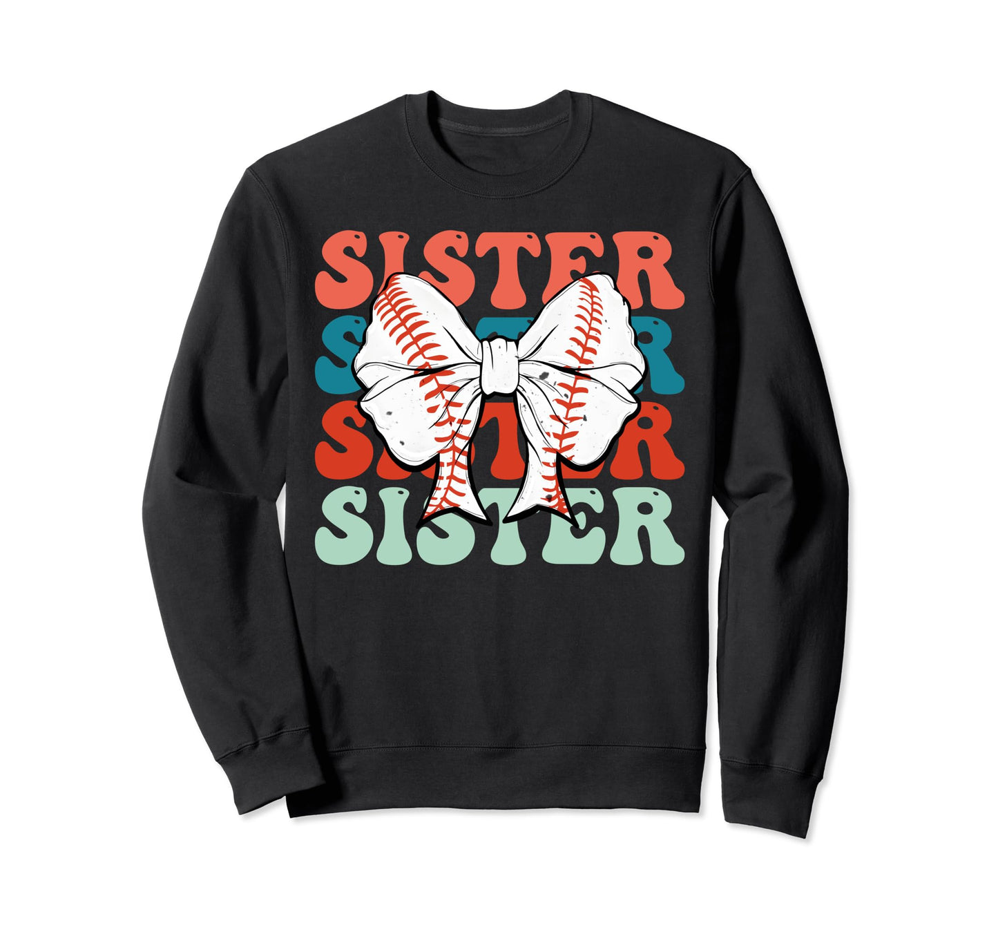 Baseball Sister Coquette Bow Baseball Sweatshirt - Custom Art Print Unisex - T-Shirt, Sweatshirt, Hoodie