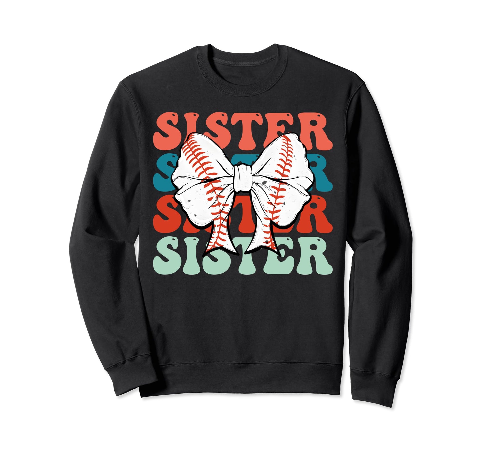 Baseball Sister Coquette Bow Baseball Sweatshirt - Custom Art Print Unisex - T-Shirt, Sweatshirt, Hoodie