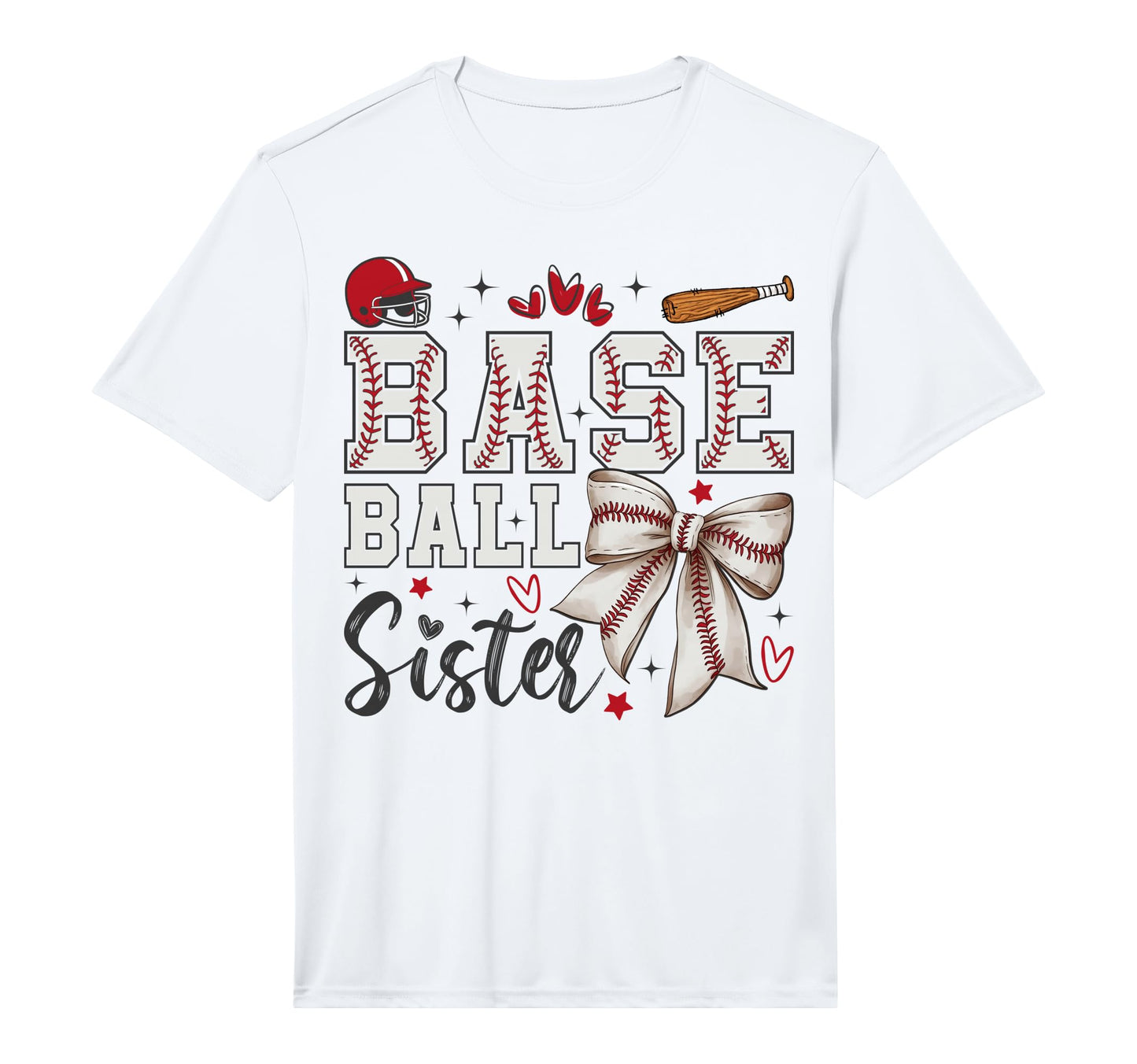 Baseball Sister Coquette Bow Sport T-Shirt - Aesthetic Graphic for Adults - T-Shirt, Sweatshirt, Hoodie