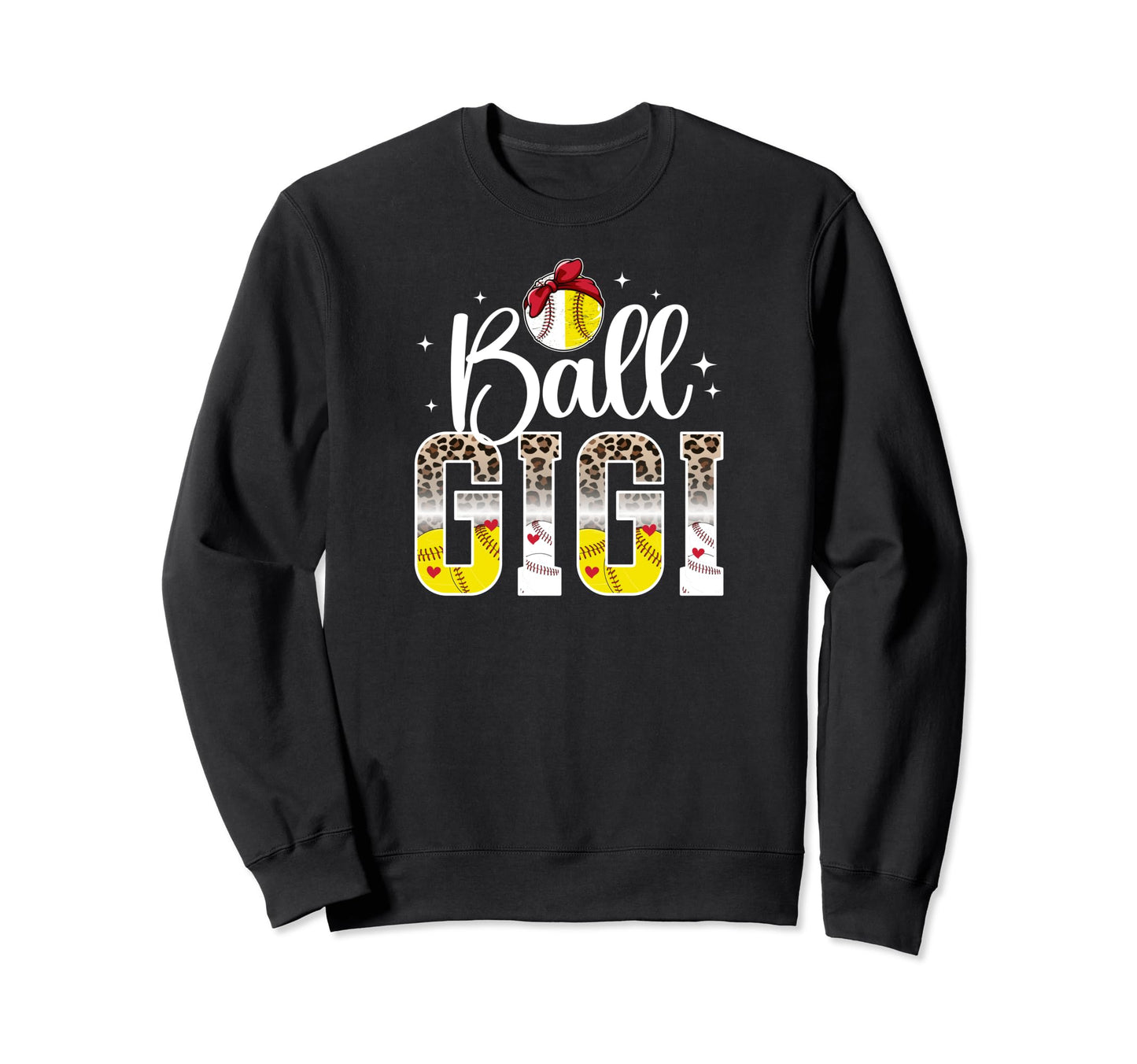 Ball Gigi Leopard Baseball Softball Sweatshirt - Graphic Print Men Women - T-Shirt, Sweatshirt, Hoodie