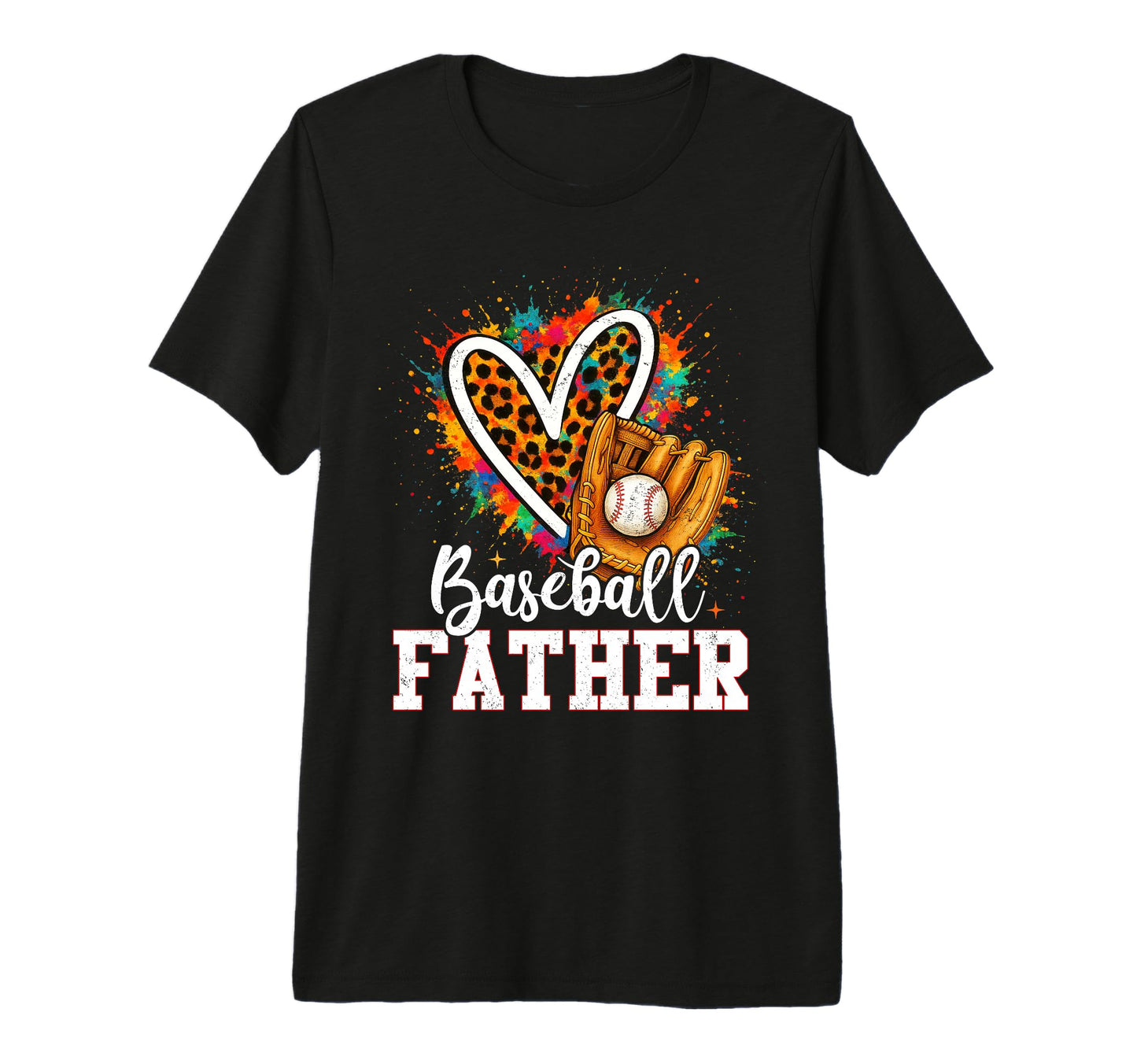 Baseball Father Colorful Tri Blend T-Shirt - Custom Art Print for Adults - T-Shirt, Sweatshirt, Hoodie
