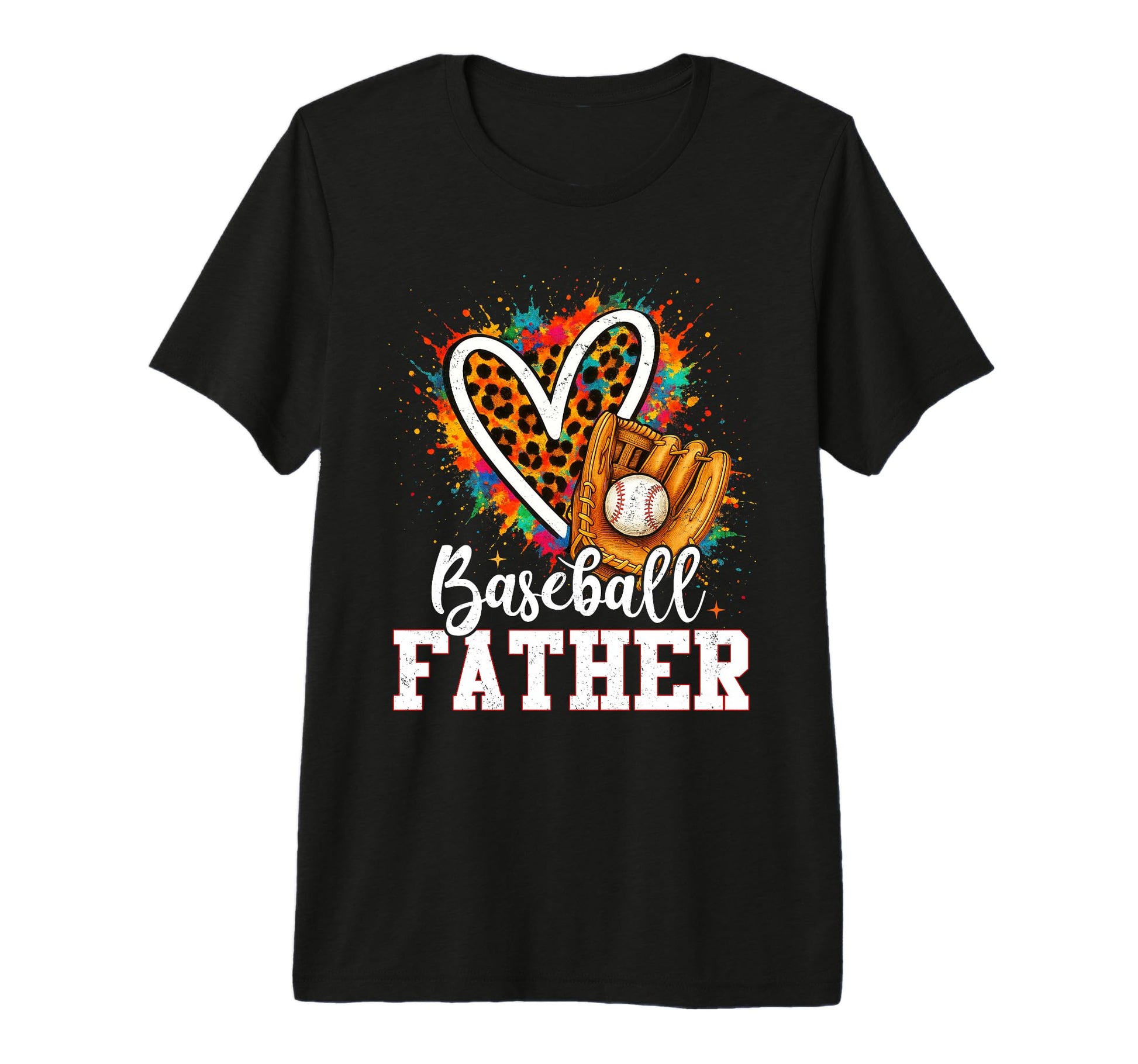 Baseball Father Colorful Tri Blend T-Shirt - Custom Art Print for Adults - T-Shirt, Sweatshirt, Hoodie