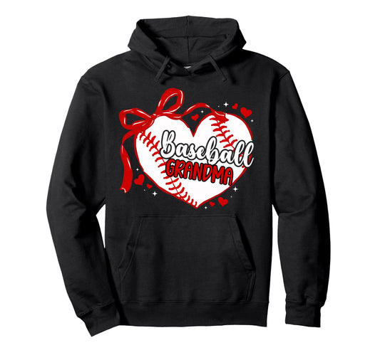 Baseball Grandma Baseball Player Hoodie - Trendy Graphic Men Women - T-Shirt, Sweatshirt, Hoodie