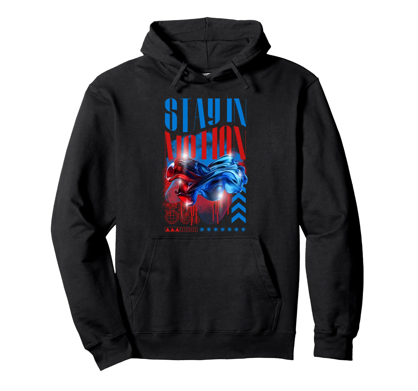 Y2K Stay Motion Bold Urban Hoodie - Casual Everyday Wear Men Women - T-Shirt, Sweatshirt, Hoodie