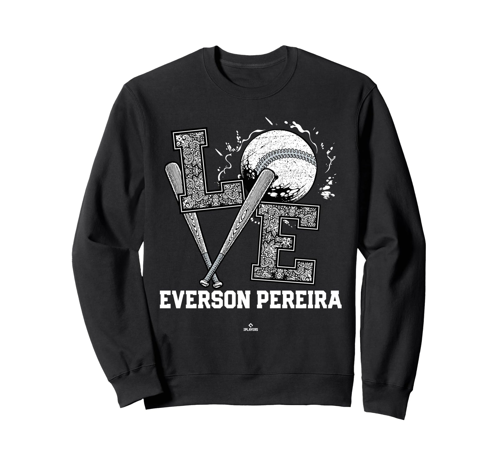 Distressed Baseball Love Everson Sweatshirt - Fun Novelty Design Men Women - T-Shirt, Sweatshirt, Hoodie