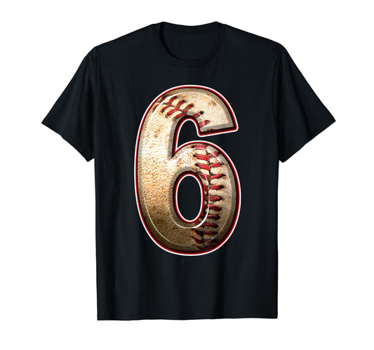 6 Years Old Baseball Player 6Th T-Shirt - Minimalist Print Men Women - T-Shirt, Sweatshirt, Hoodie