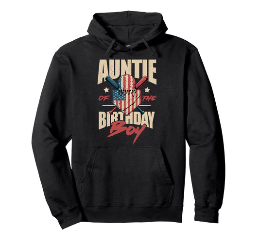 Auntie Birthday Matching Baseball Hoodie - Unique Graphic for Adults - T-Shirt, Sweatshirt, Hoodie