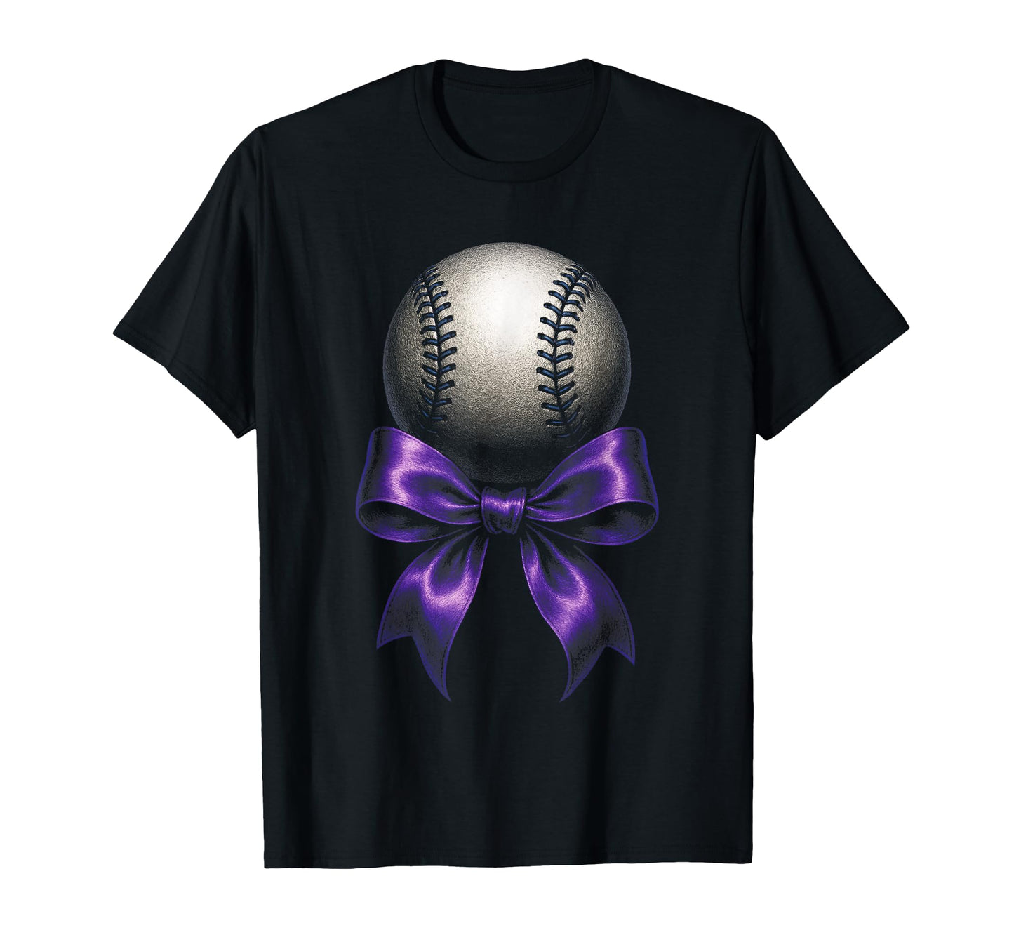 Baseball Mama Purple Bow Sport Festive T-Shirt - Aesthetic Graphic Unisex - T-Shirt, Sweatshirt, Hoodie