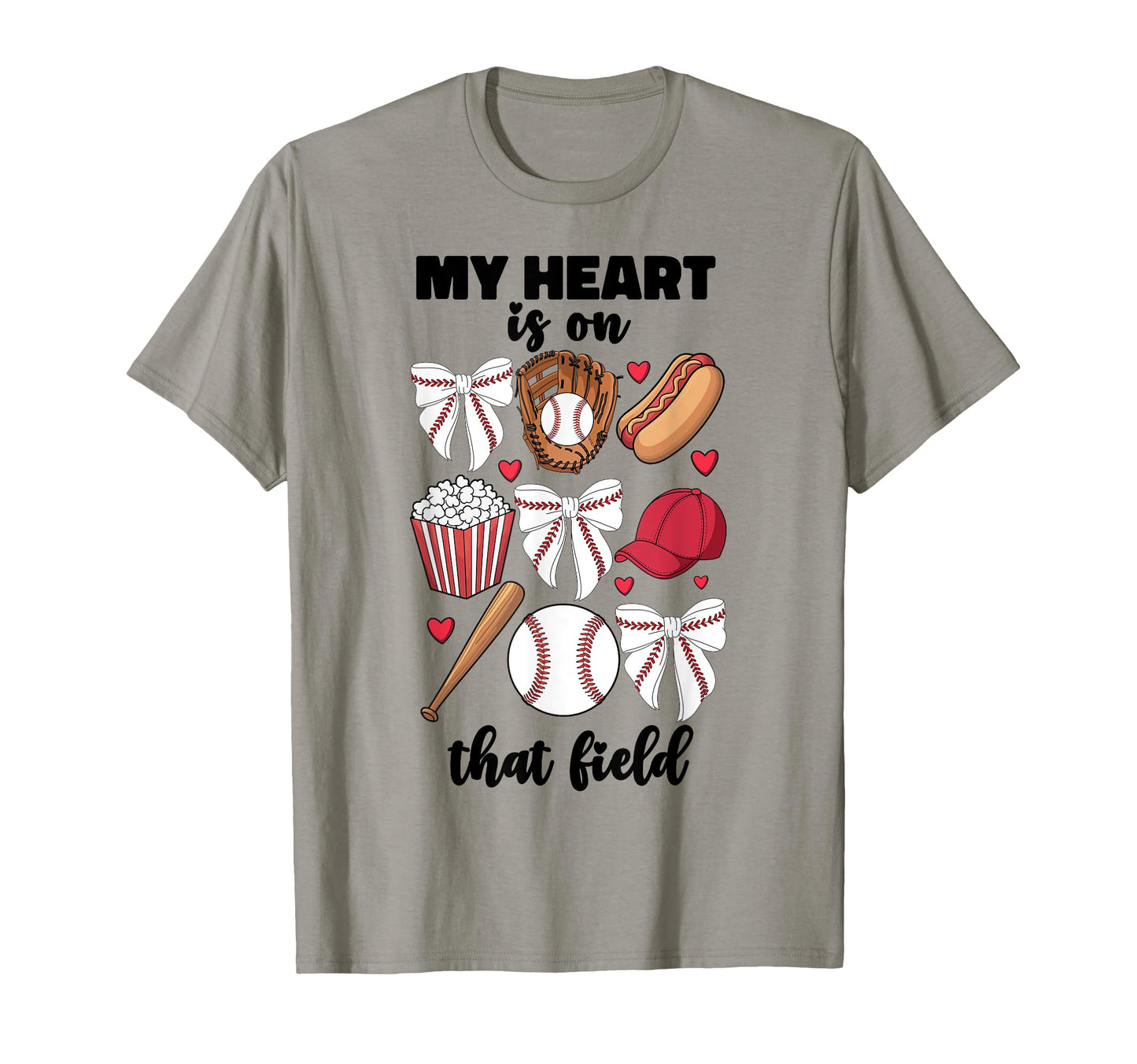 My Heart Is That Field Baseball Mom T-Shirt - Minimalist Print Unisex - T-Shirt, Sweatshirt, Hoodie