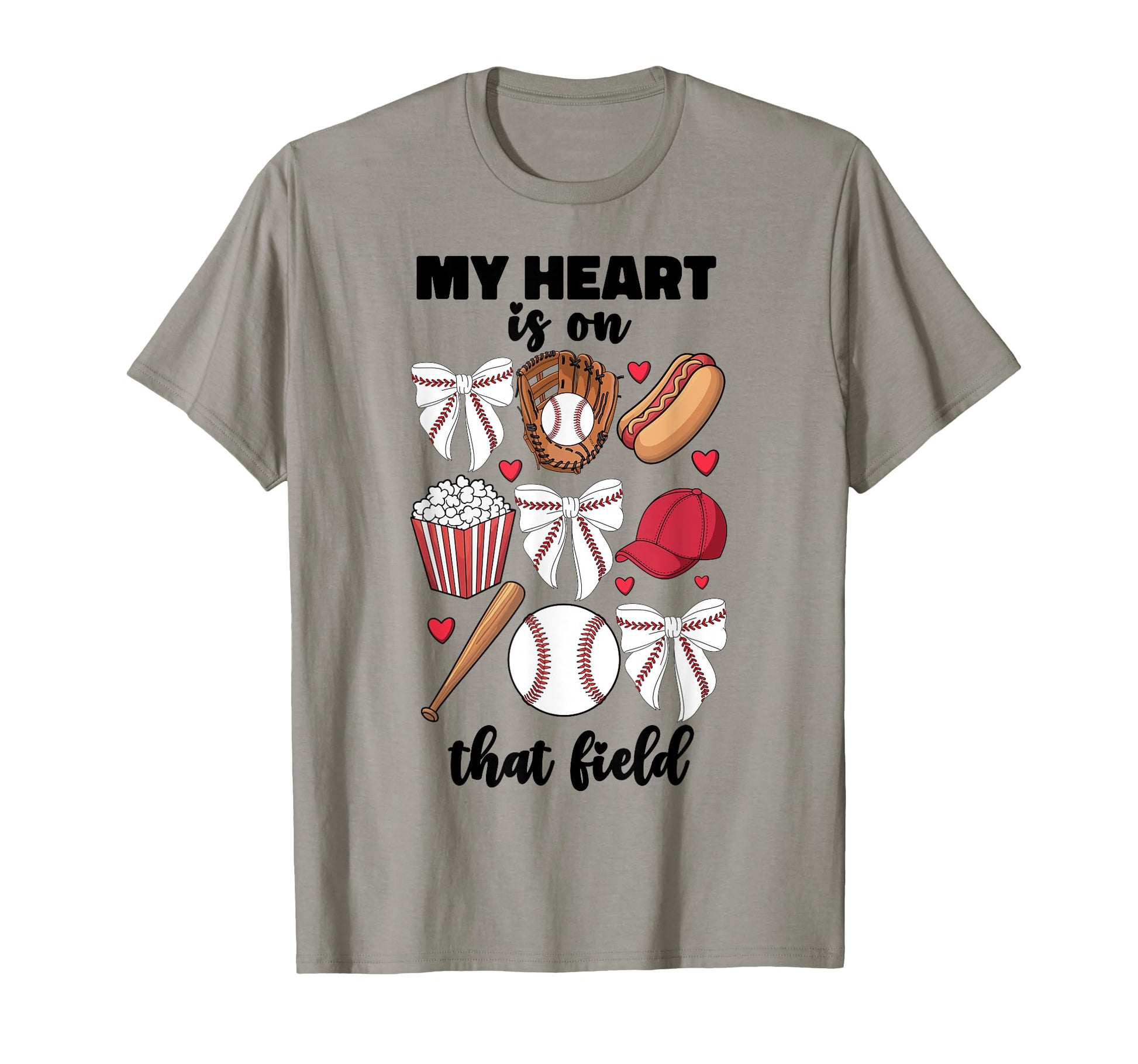 My Heart Is That Field Baseball Mom T-Shirt - Minimalist Print Unisex - T-Shirt, Sweatshirt, Hoodie