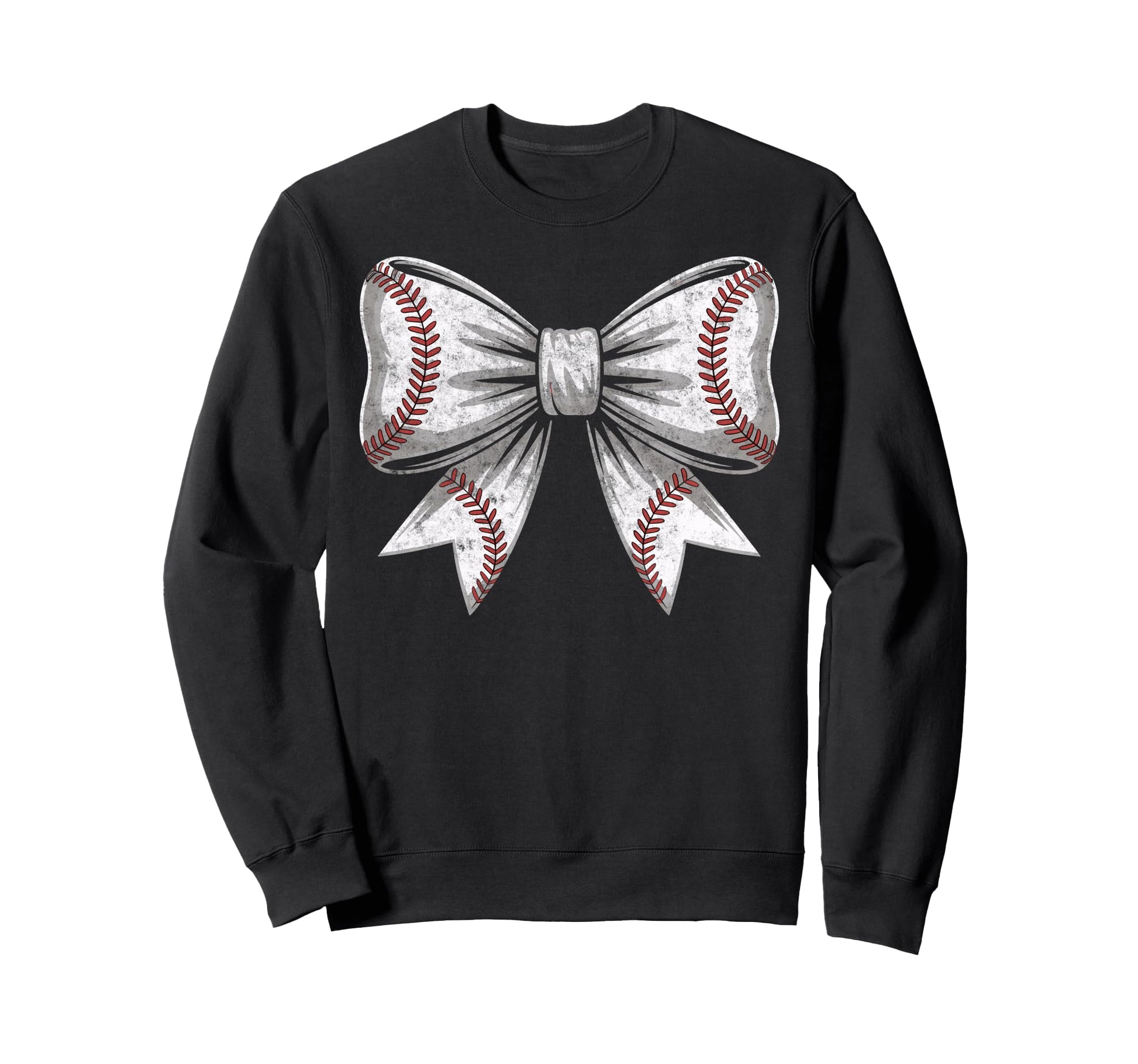Baseball Ball Bow Player Mother Sweatshirt - Fun Novelty Design for Adults - T-Shirt, Sweatshirt, Hoodie