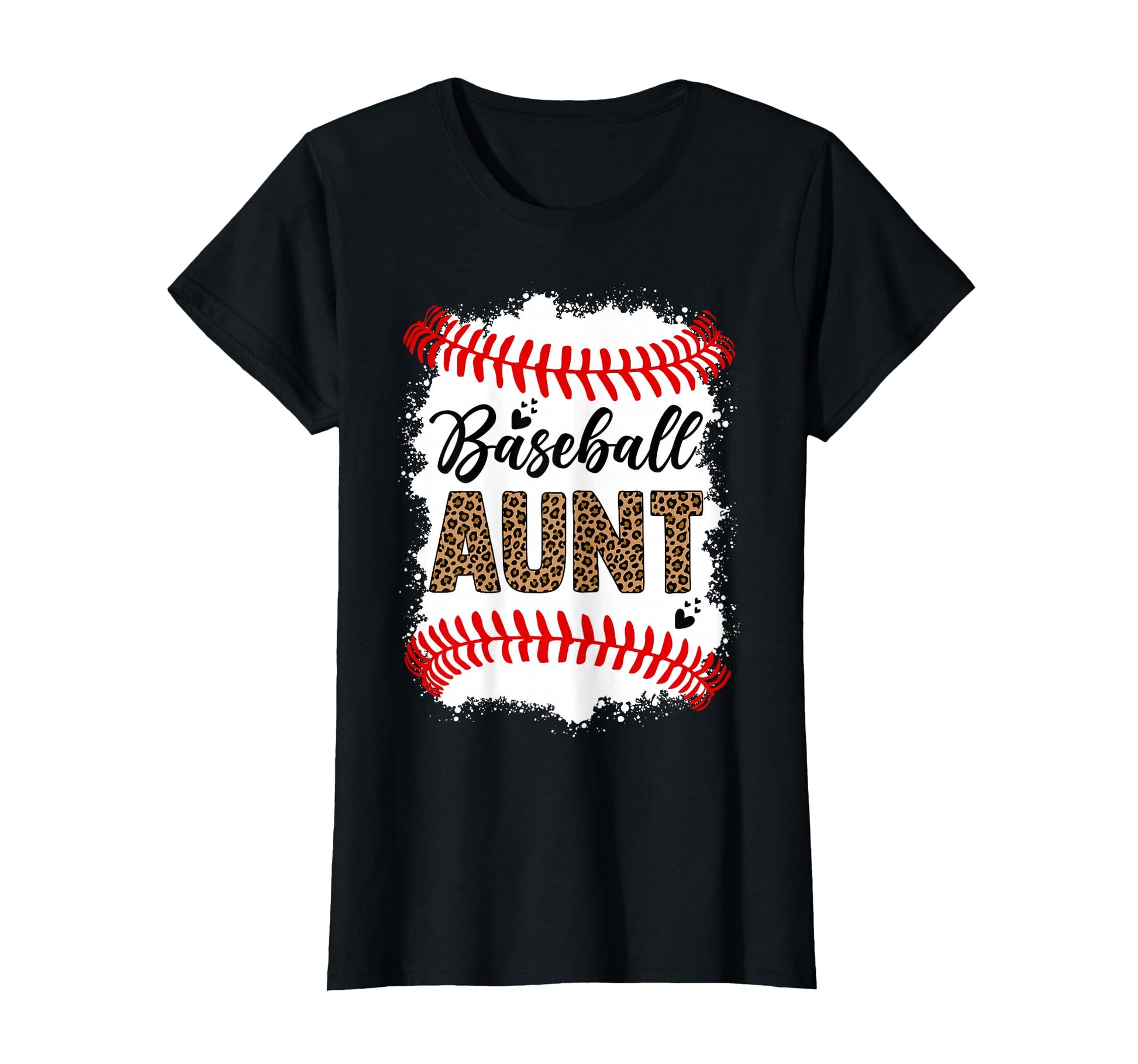 Baseball Aunt Leopard Pattern T-Shirt - Aesthetic Graphic for Adults - T-Shirt, Sweatshirt, Hoodie