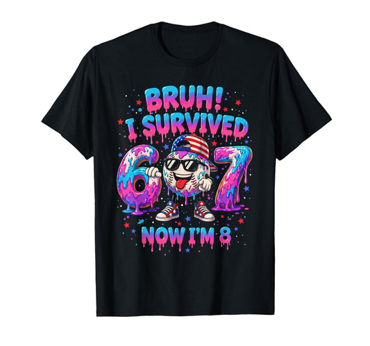 Baseball Ice Cream Drip Survived 67 Im T-Shirt - Novelty Apparel Men Women - T-Shirt, Sweatshirt, Hoodie