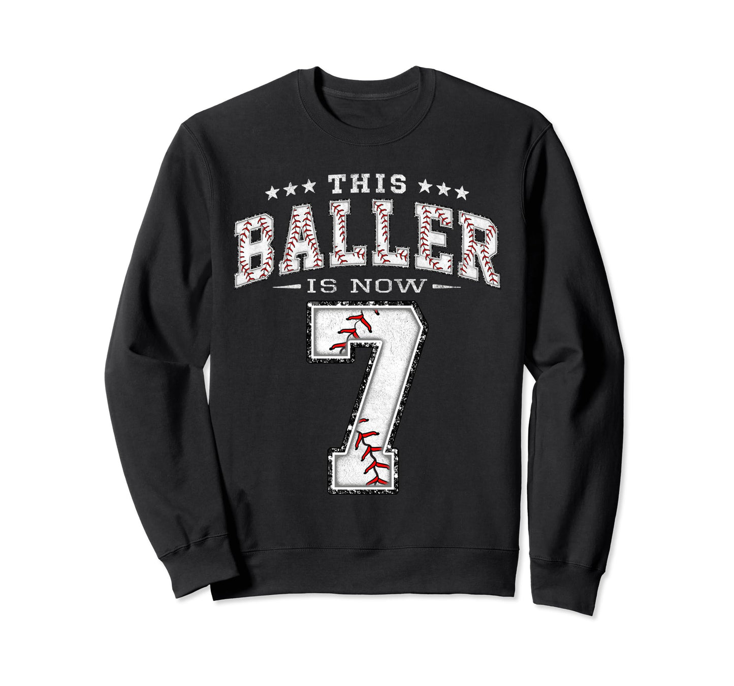 7 Years Old Birthday Baseball Sweatshirt - Streetwear Style for Adults - T-Shirt, Sweatshirt, Hoodie