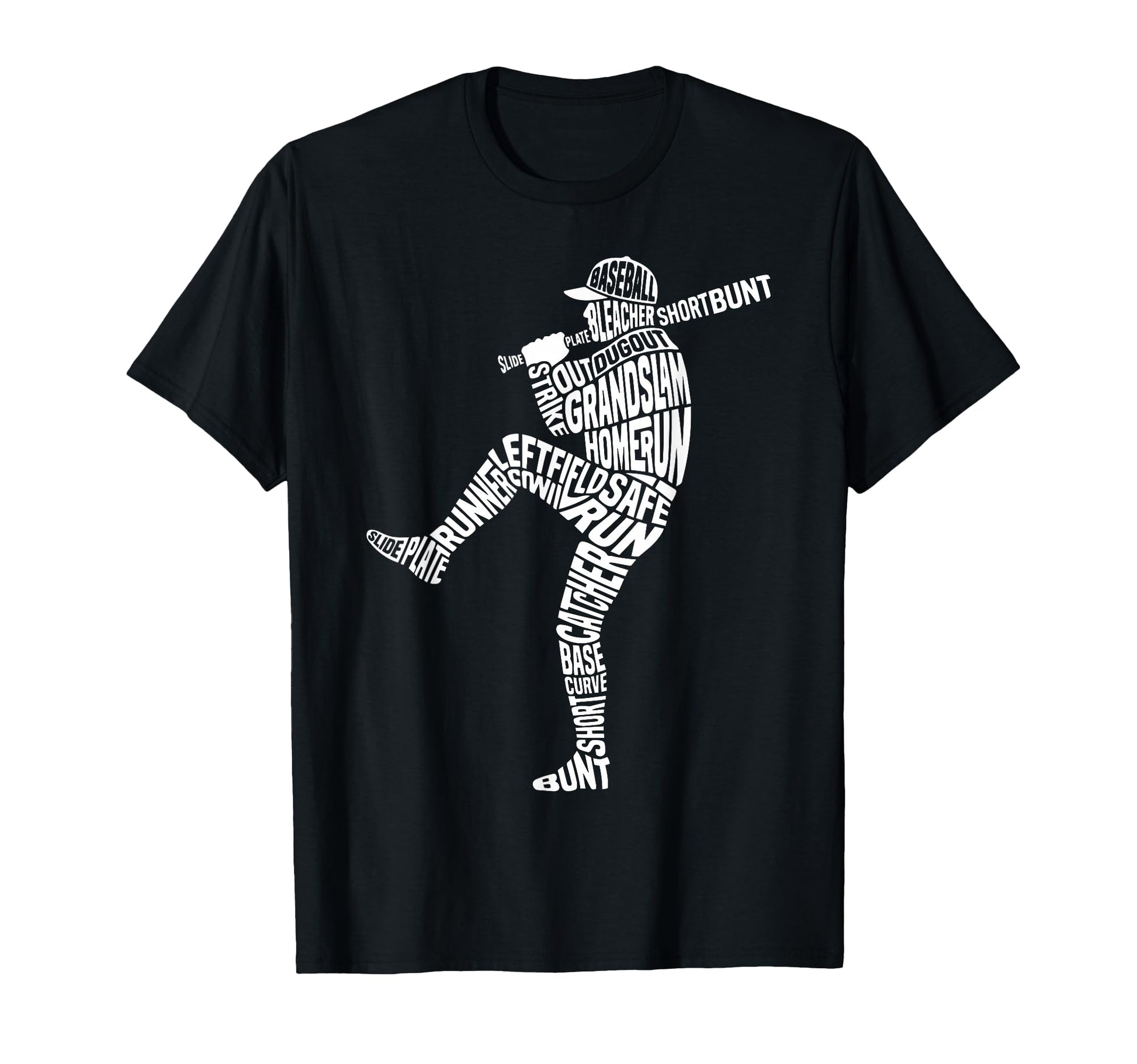 Baseball Fan Word Cloud Batter Baseball T-Shirt - Unique Graphic Men Women - T-Shirt, Sweatshirt, Hoodie