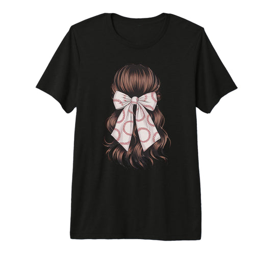Baseball Coquette Bow Baseball T-Shirt - Fun Novelty Design Men Women - T-Shirt, Sweatshirt, Hoodie