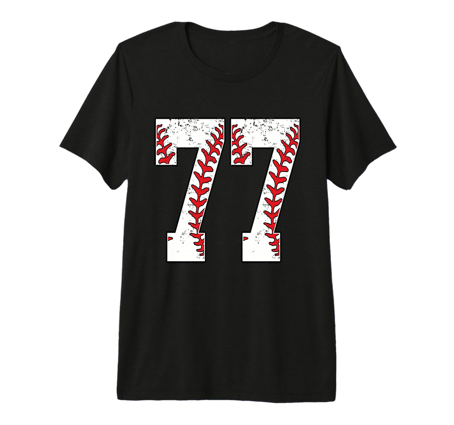 Number 77 Baseball 77 Jersey Number T-Shirt - Fun Novelty Design Unisex - T-Shirt, Sweatshirt, Hoodie